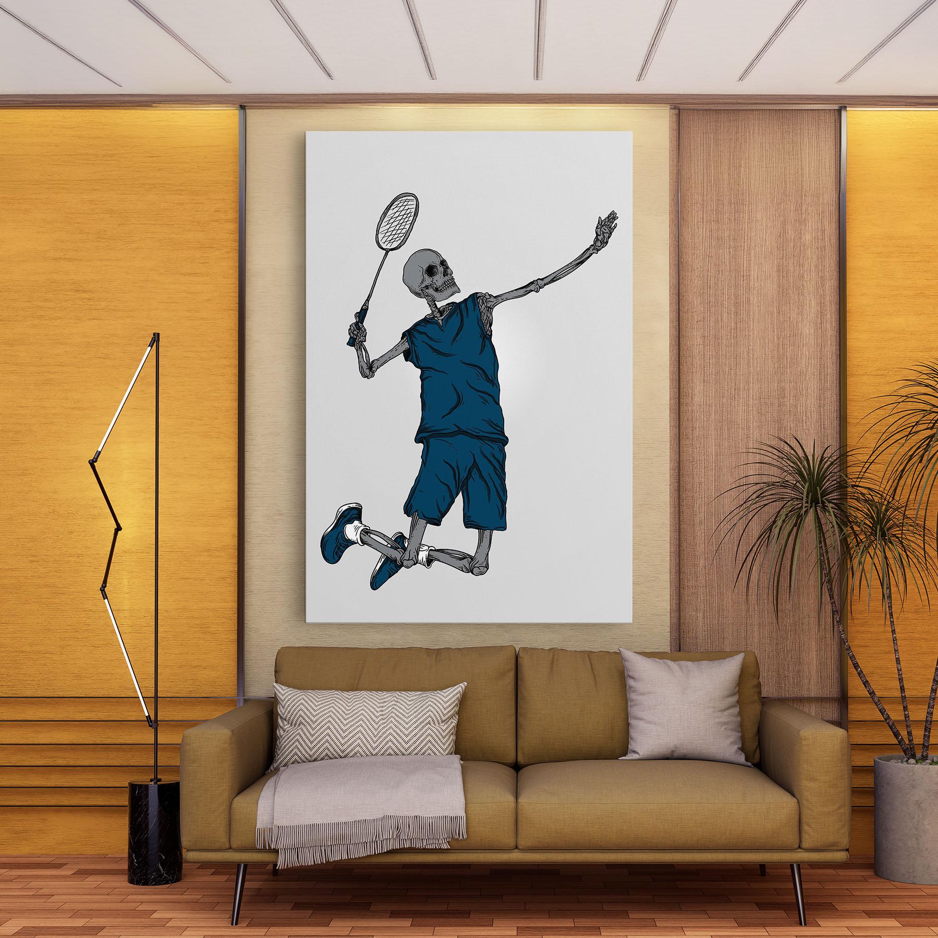 Vászonkép Blue Skull Tennis mockup 9