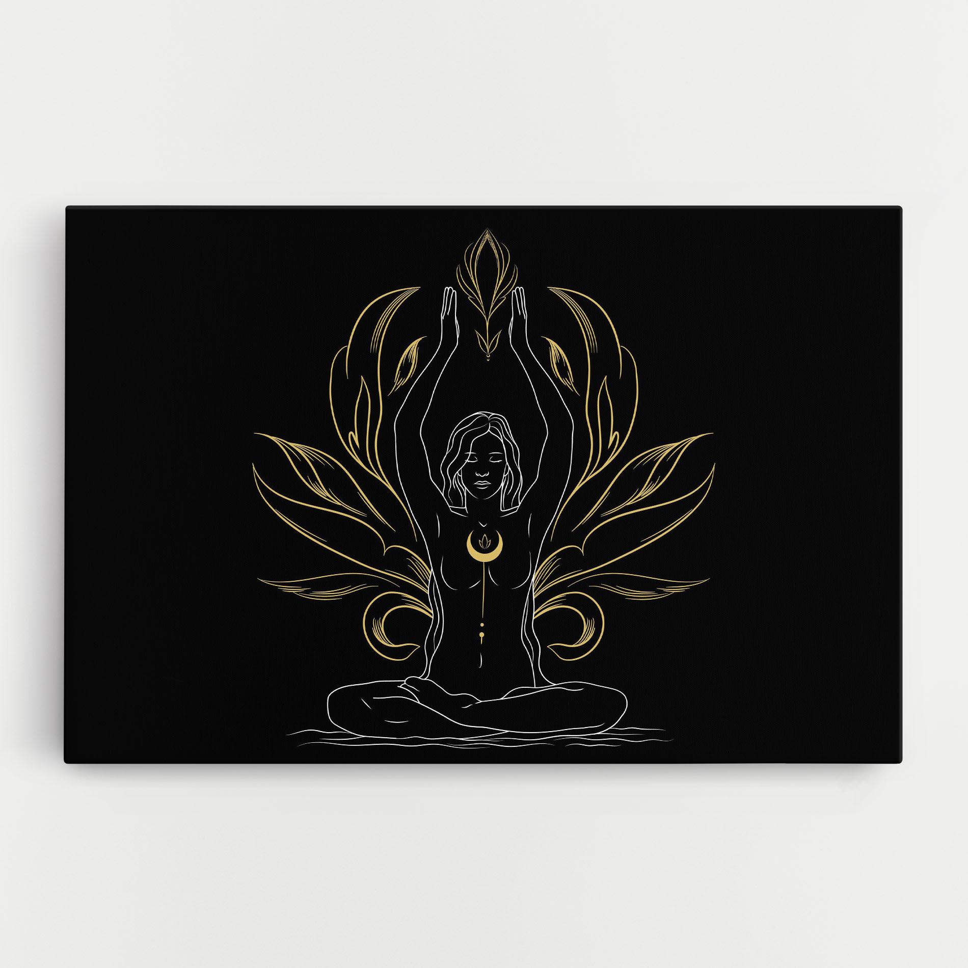 Vászonkép Gold Yoga Pose mockup 0