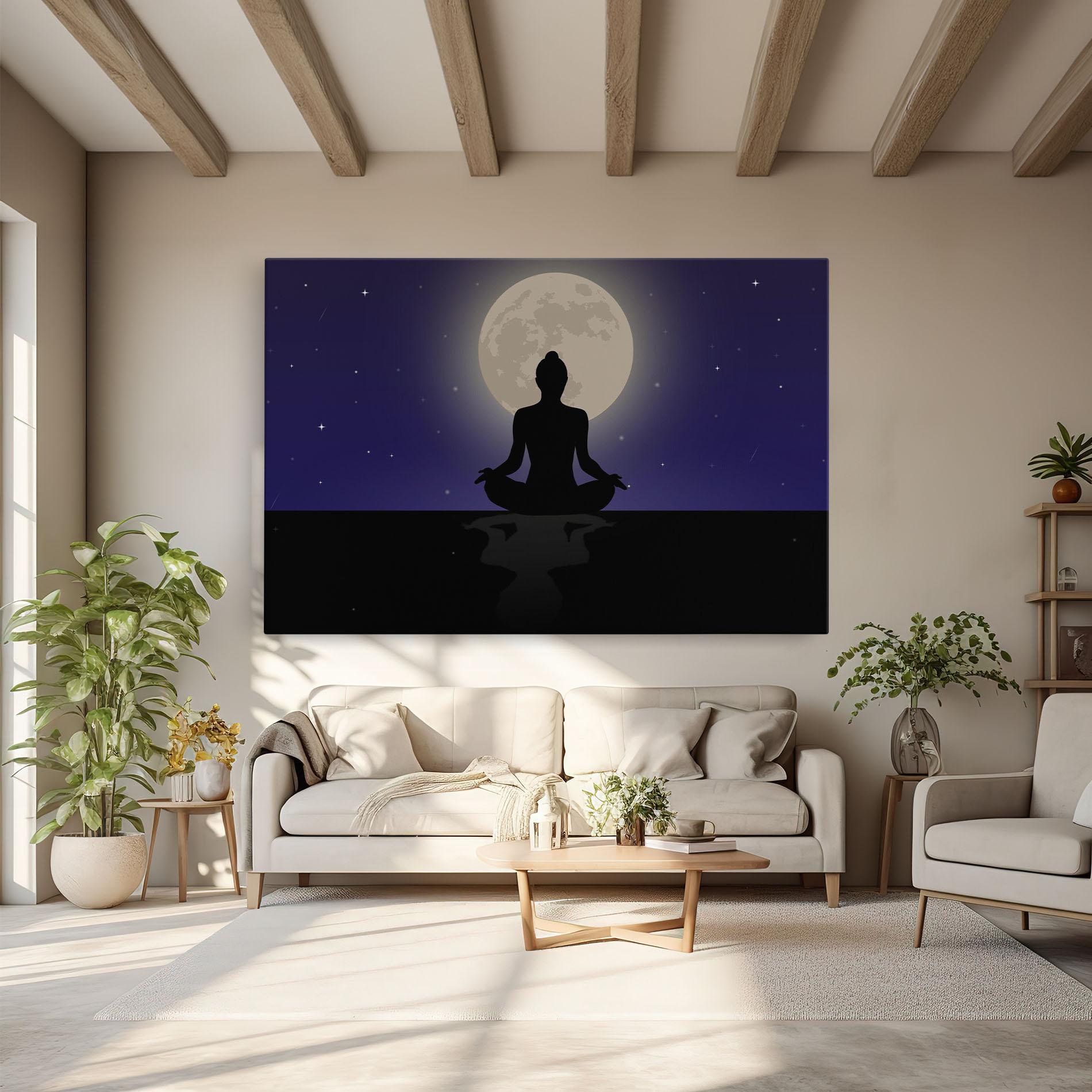 Vászonkép Full Moon Yoga mockup 6