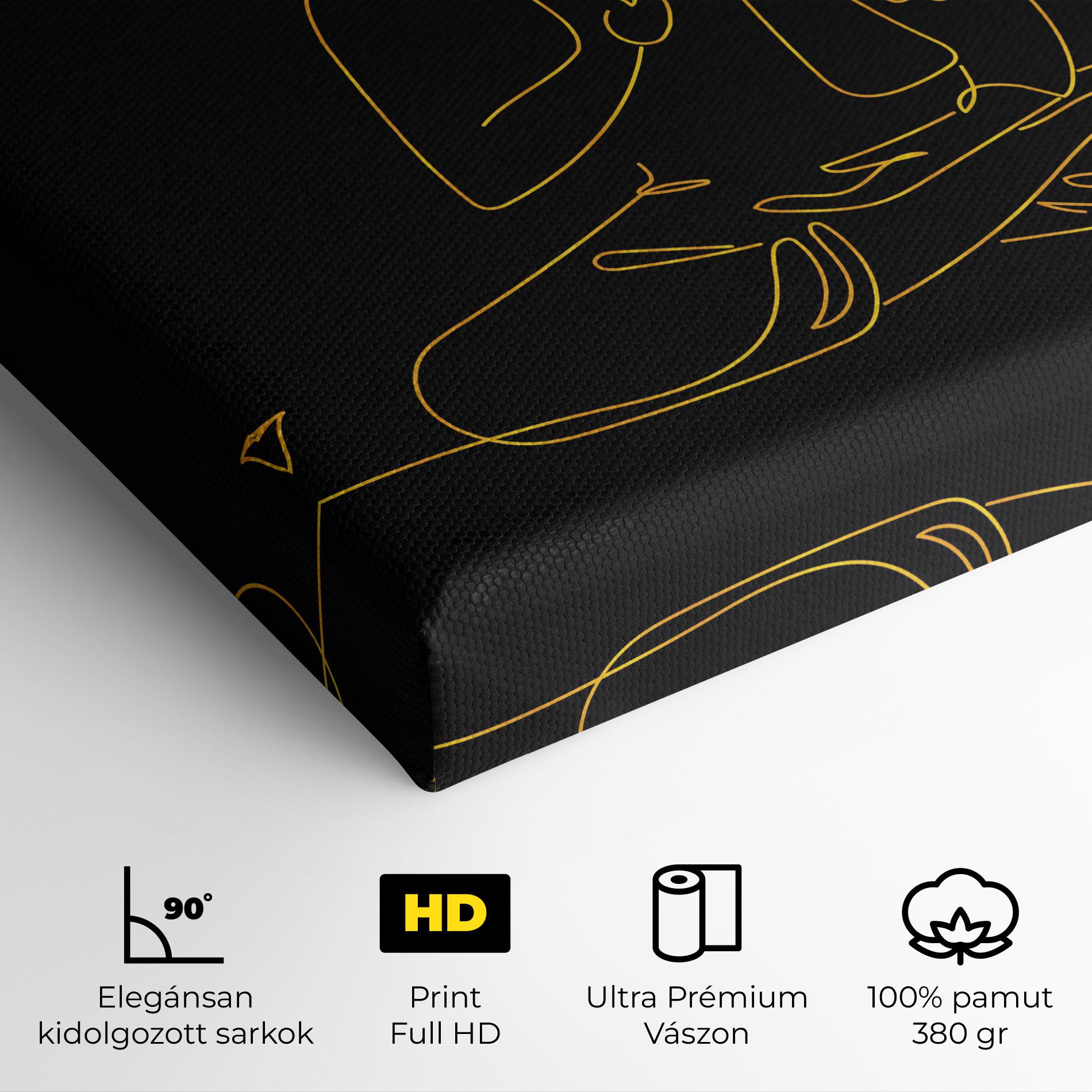 Vászonkép Buddha Gold Line mockup 4