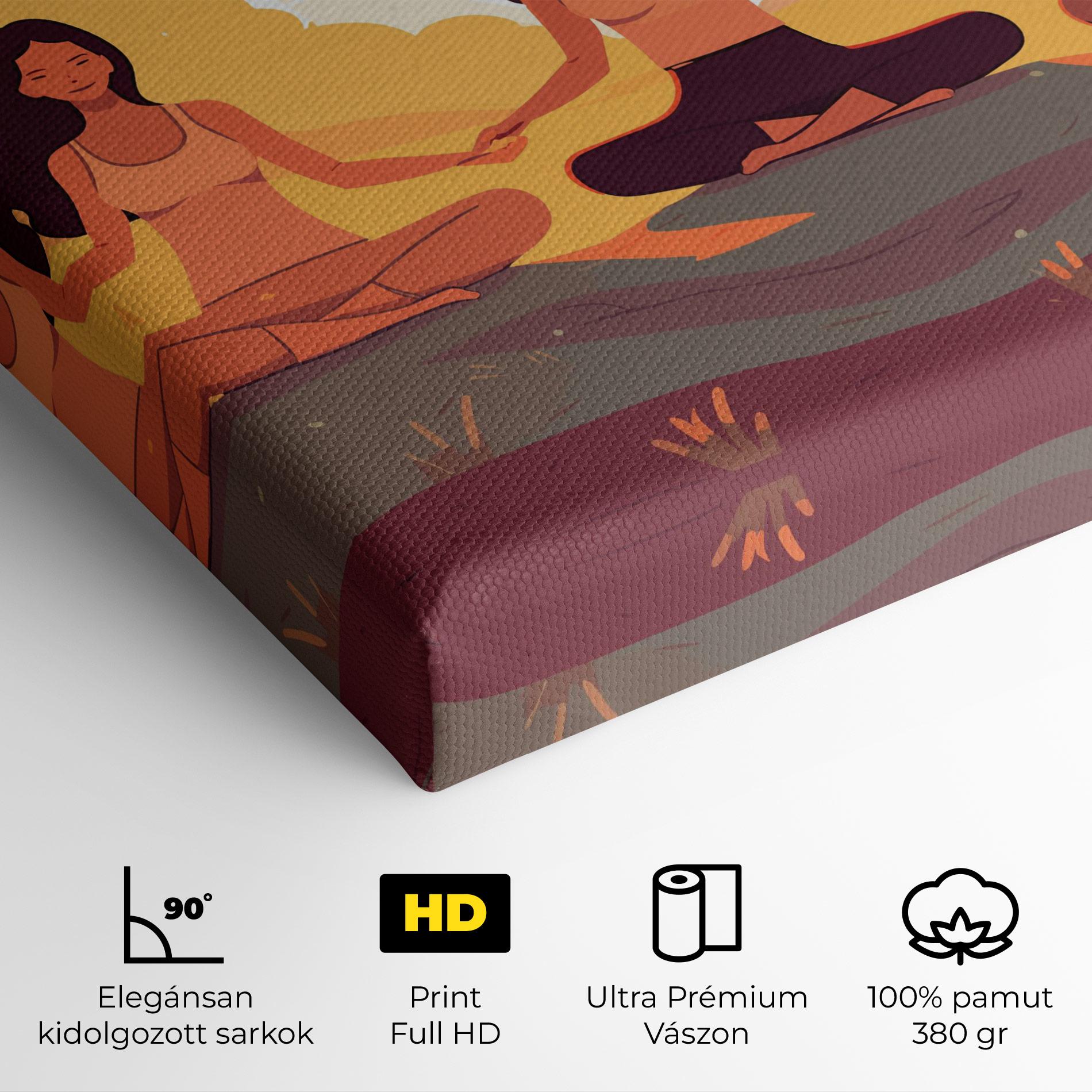 Vászonkép Three Yoga Girls mockup 4