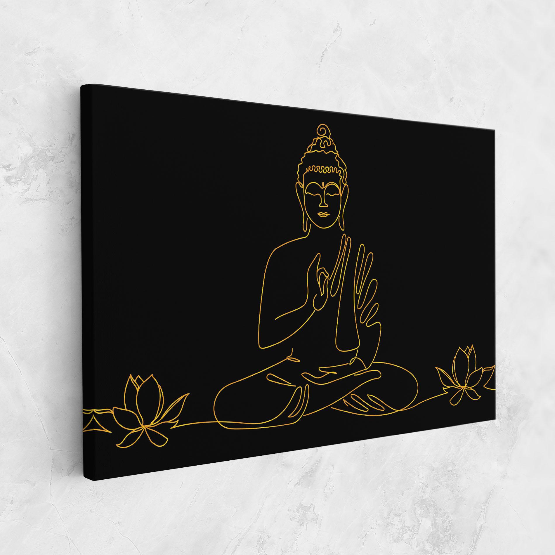 Vászonkép Buddha Gold Line mockup 1