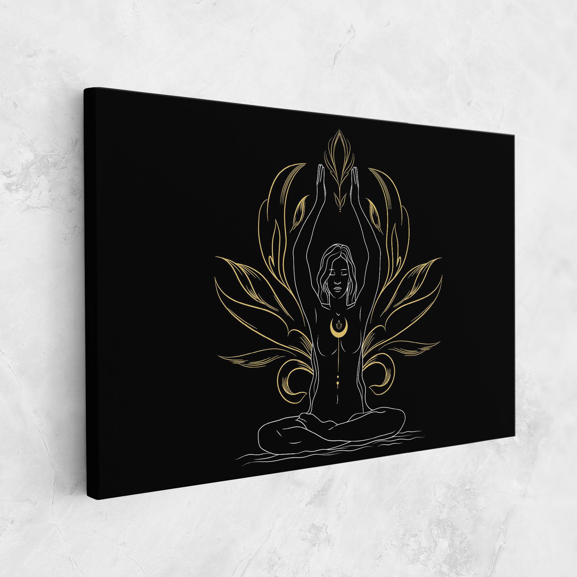 Vászonkép Gold Yoga Pose mockup 1