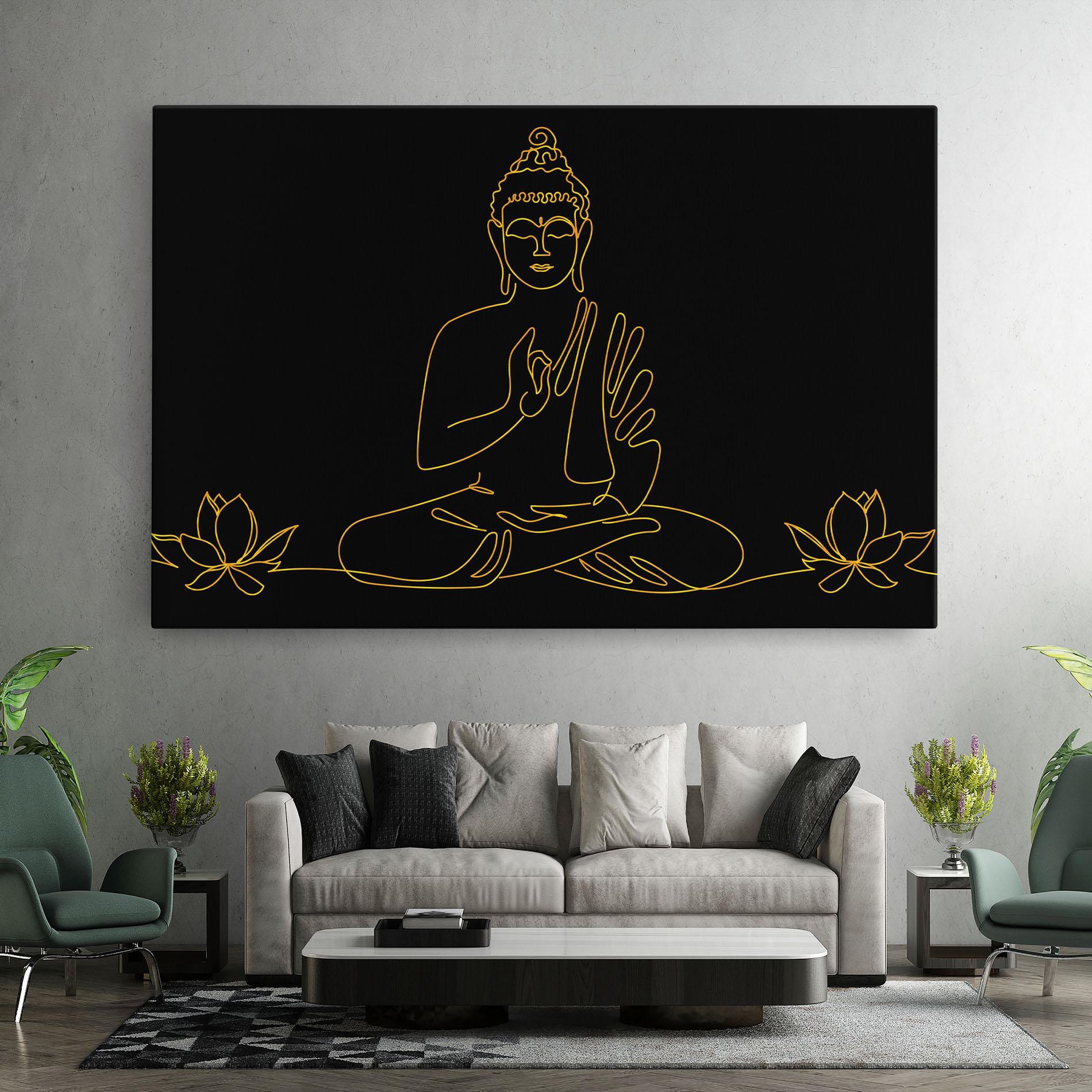 Vászonkép Buddha Gold Line mockup 7