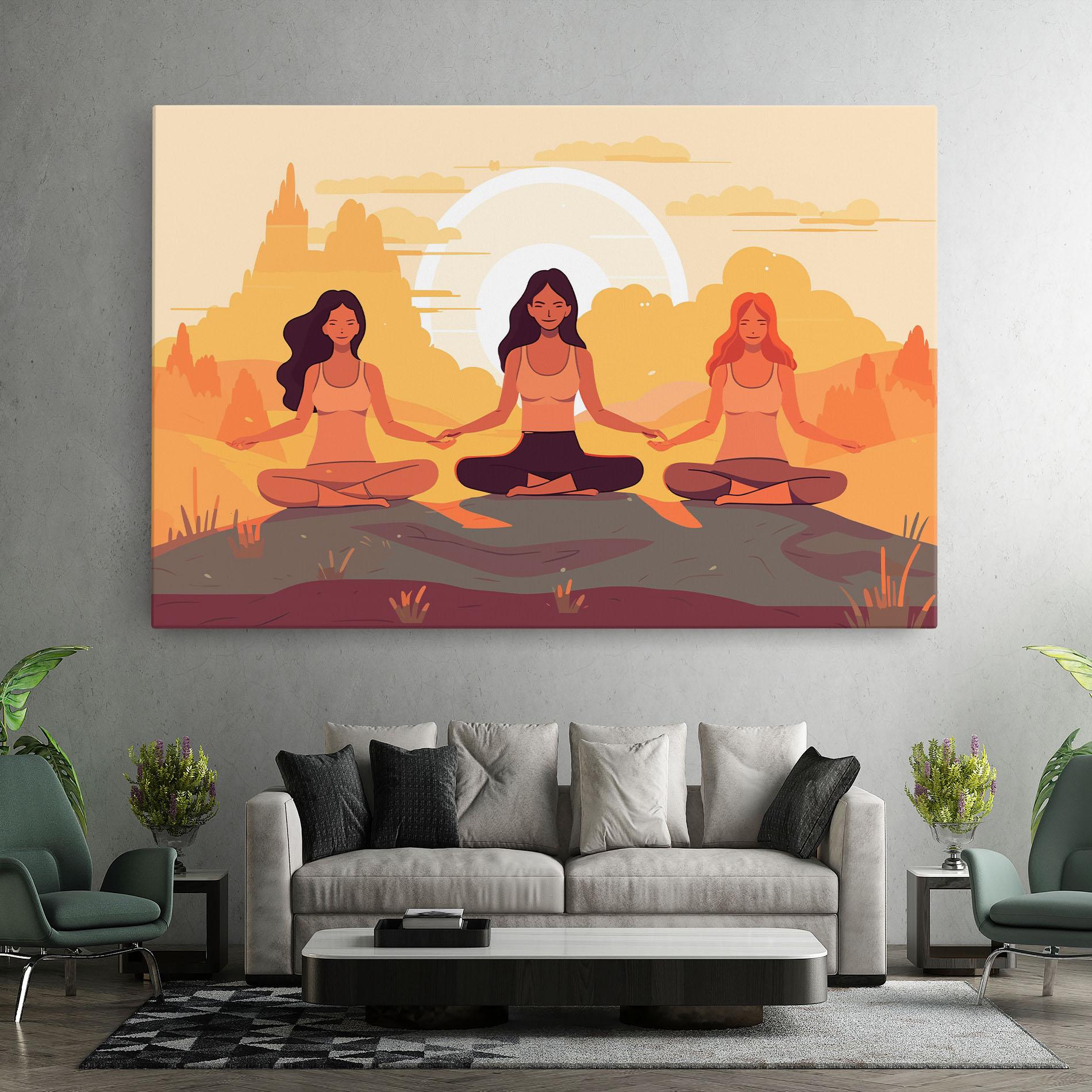 Vászonkép Three Yoga Girls mockup 7