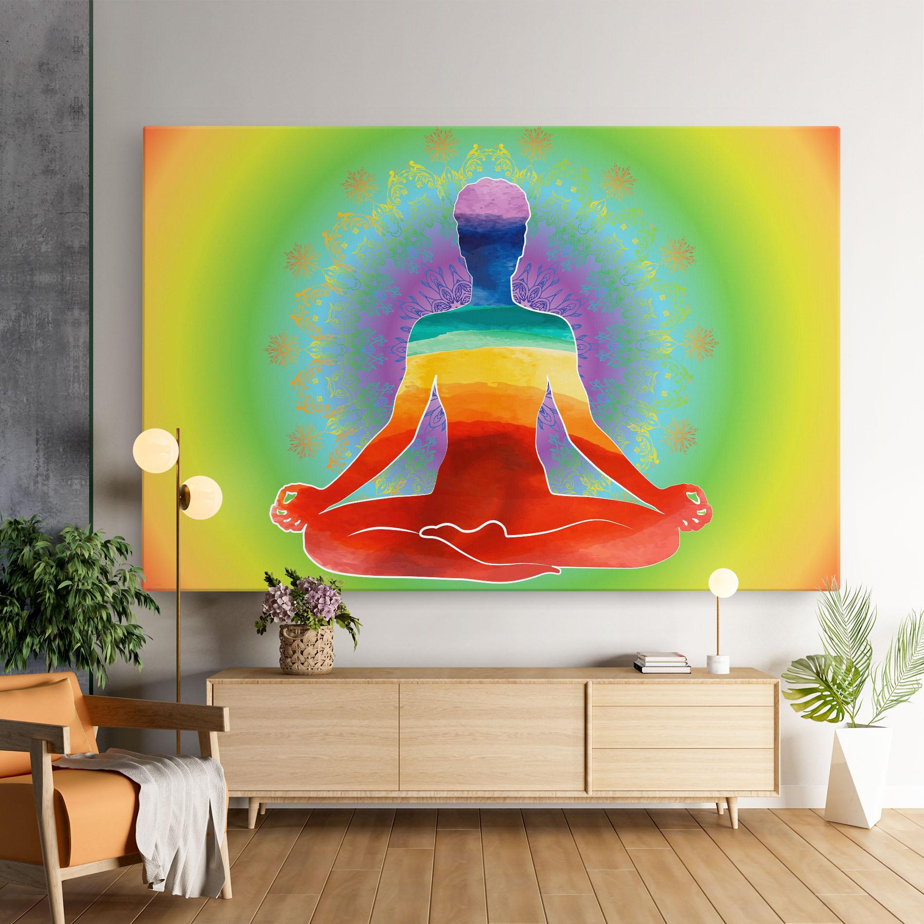 Vászonkép Rainbow Yoga mockup 9