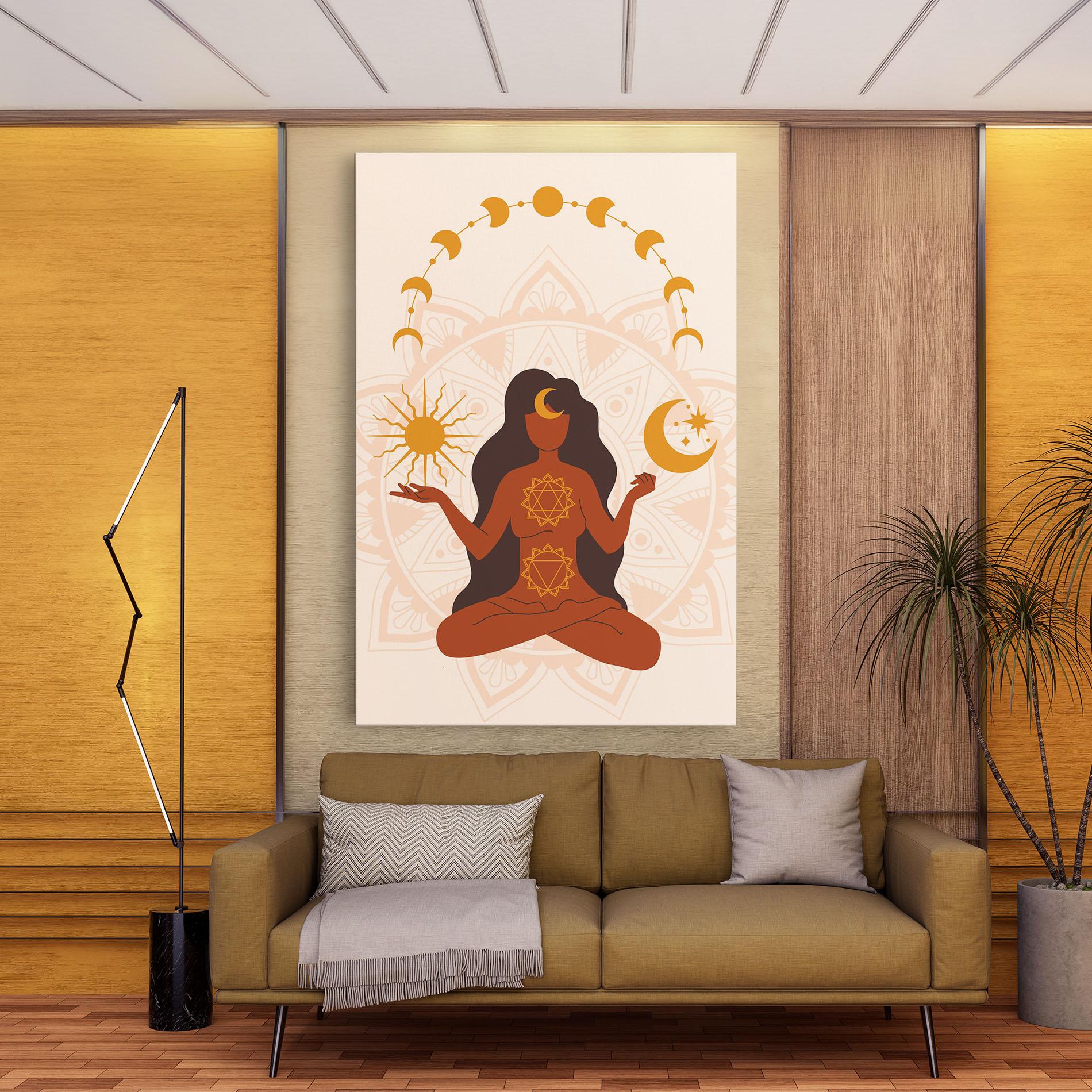 Vászonkép Moon Sun Meditation mockup 9