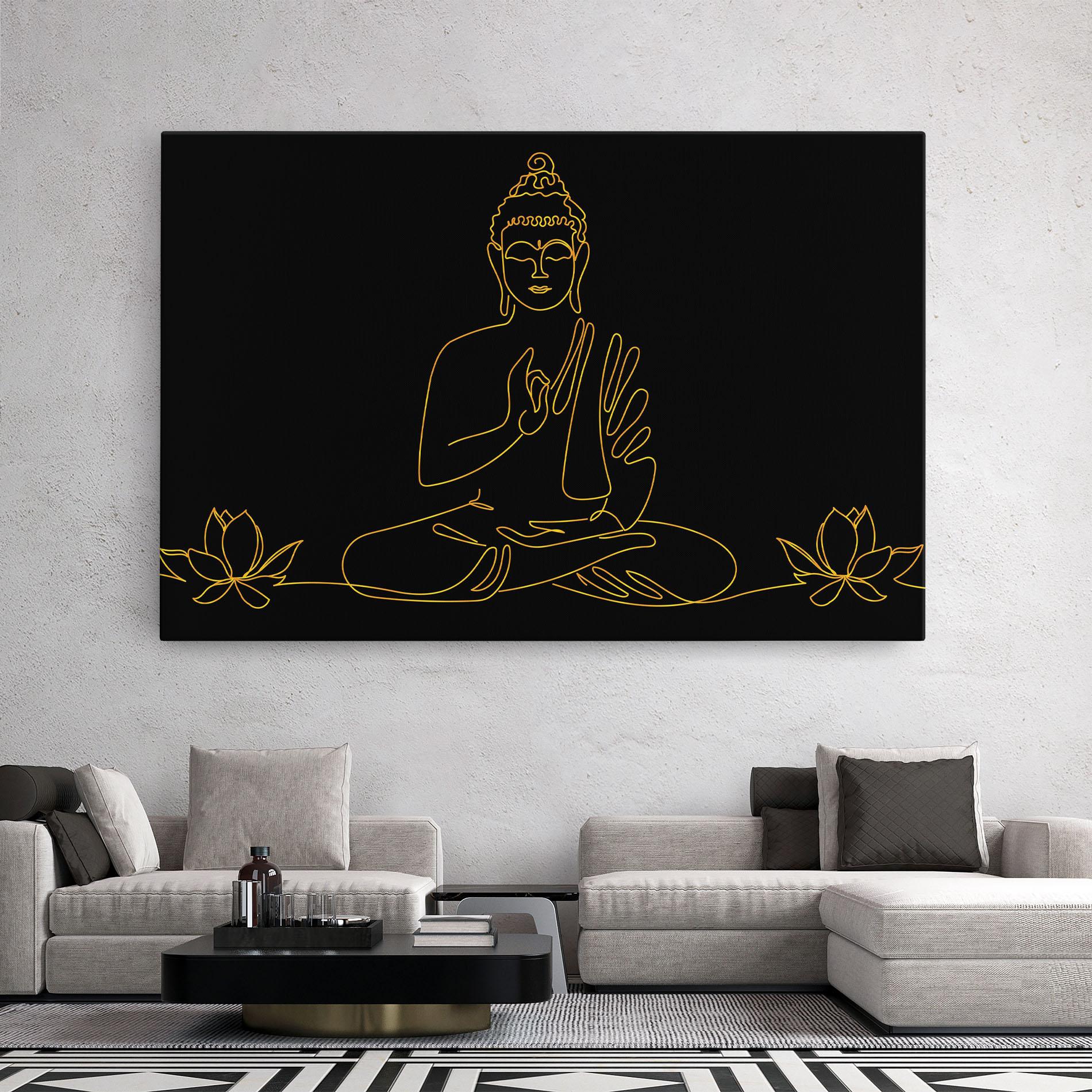 Vászonkép Buddha Gold Line mockup 2