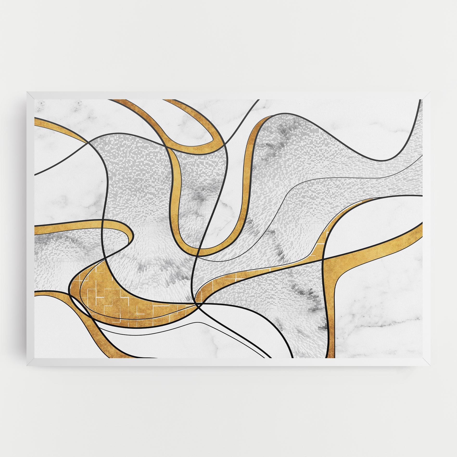 Vászonkép Abstract Gold Lines mockup 0