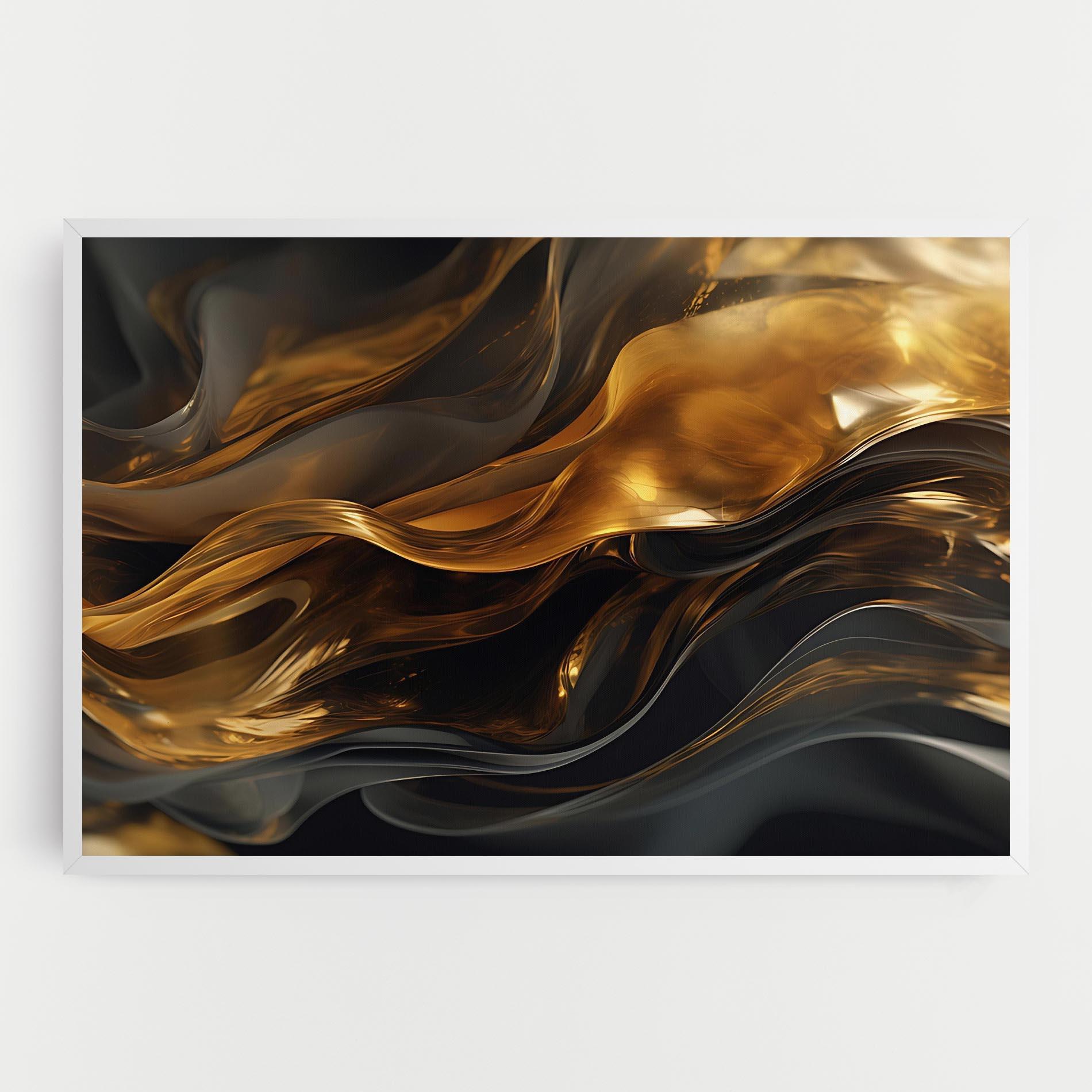 Vászonkép Gold With Black Wave mockup 0