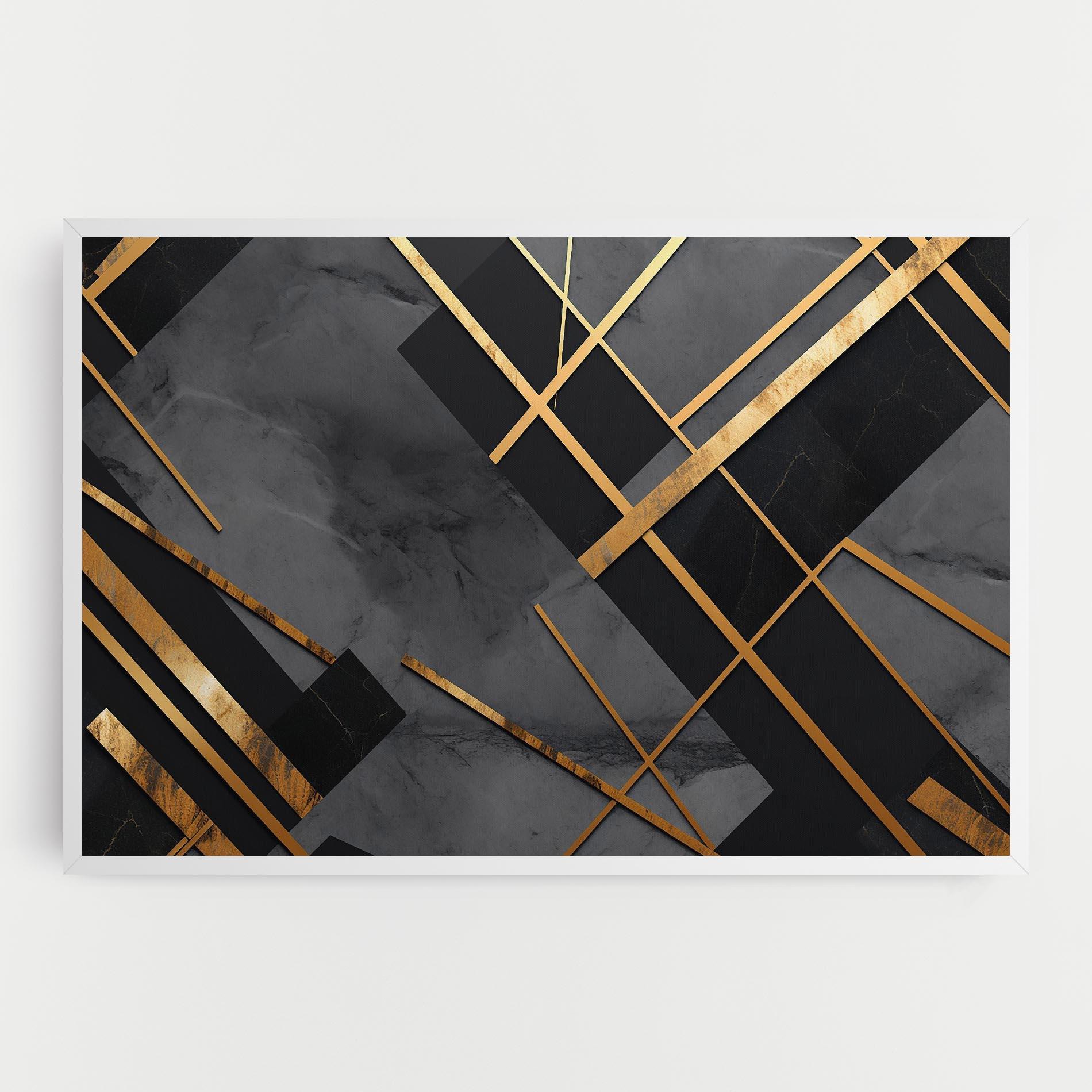 Vászonkép Grey Painting With Gold Lines mockup 0