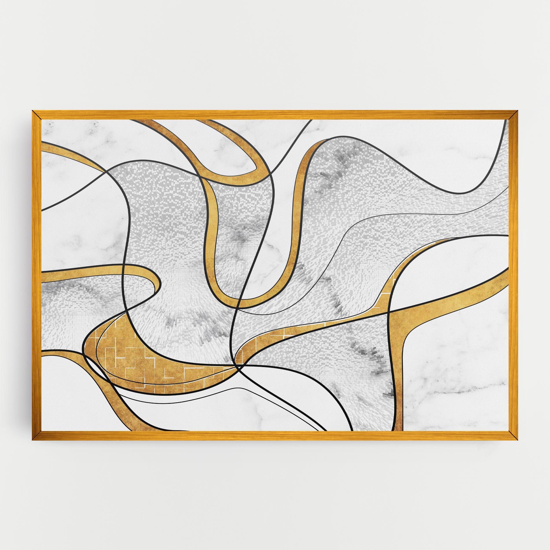 Vászonkép Abstract Gold Lines mockup 0