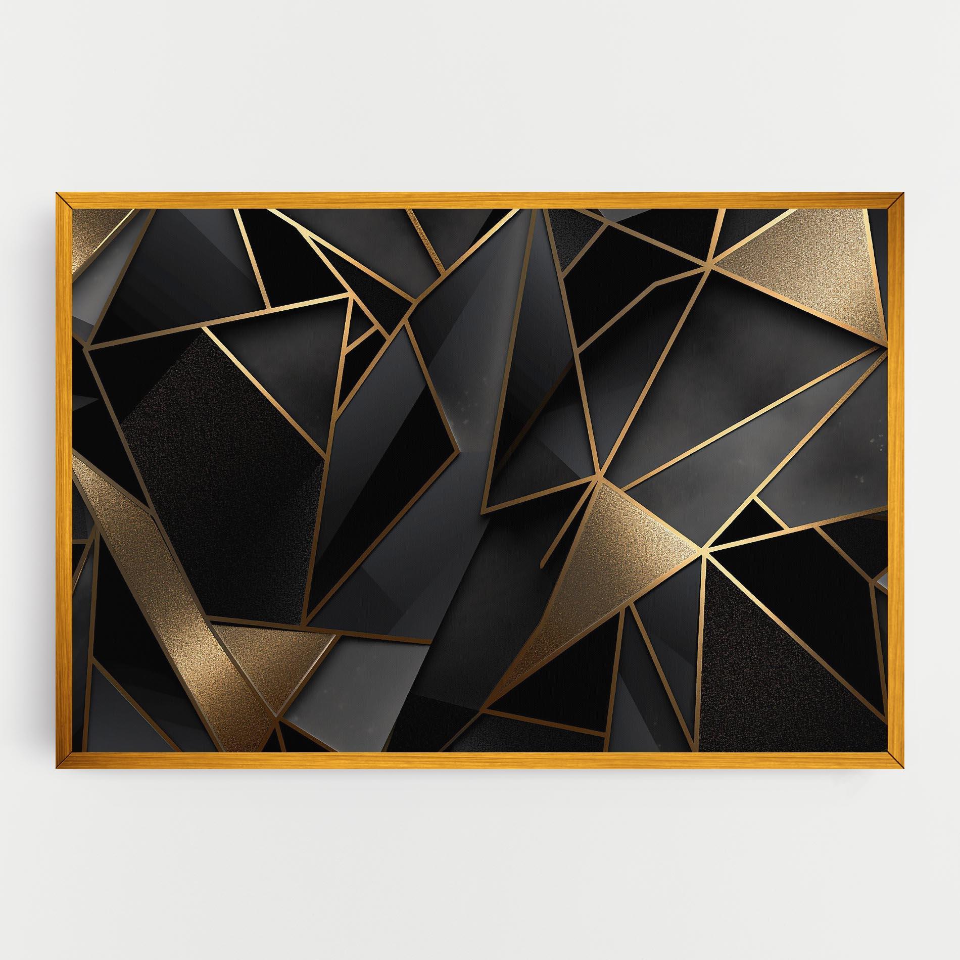 Vászonkép Abstract Golden Art mockup 0