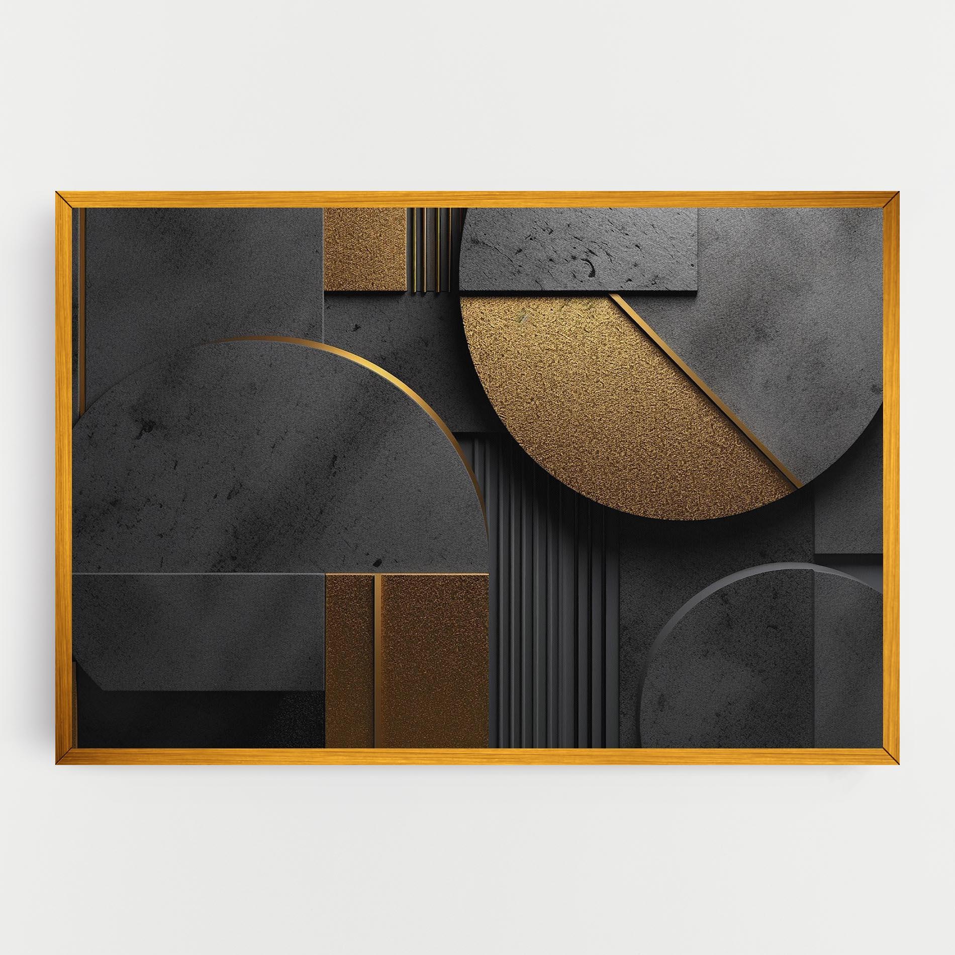 Vászonkép Gold With Grey Circle mockup 0