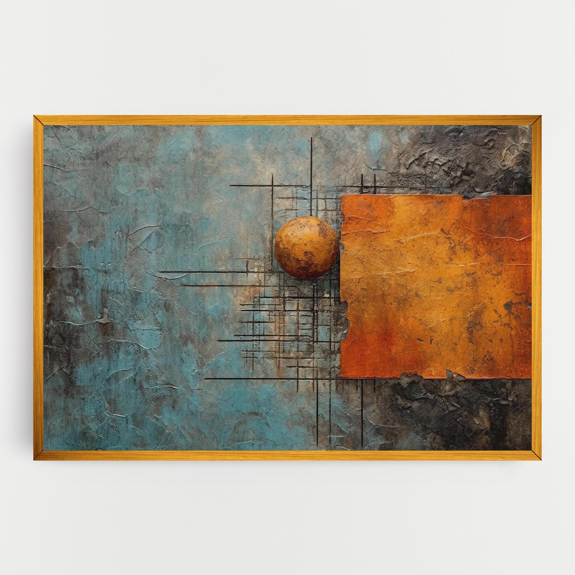 Vászonkép Orange Square Painting mockup 0