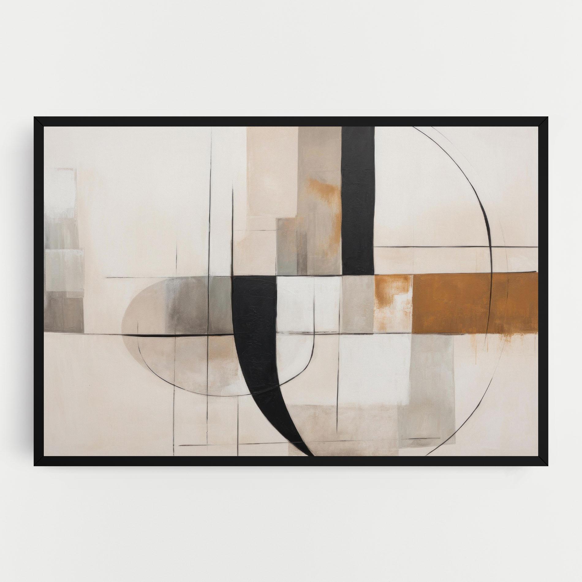 Vászonkép Black Abstract Lines mockup 0