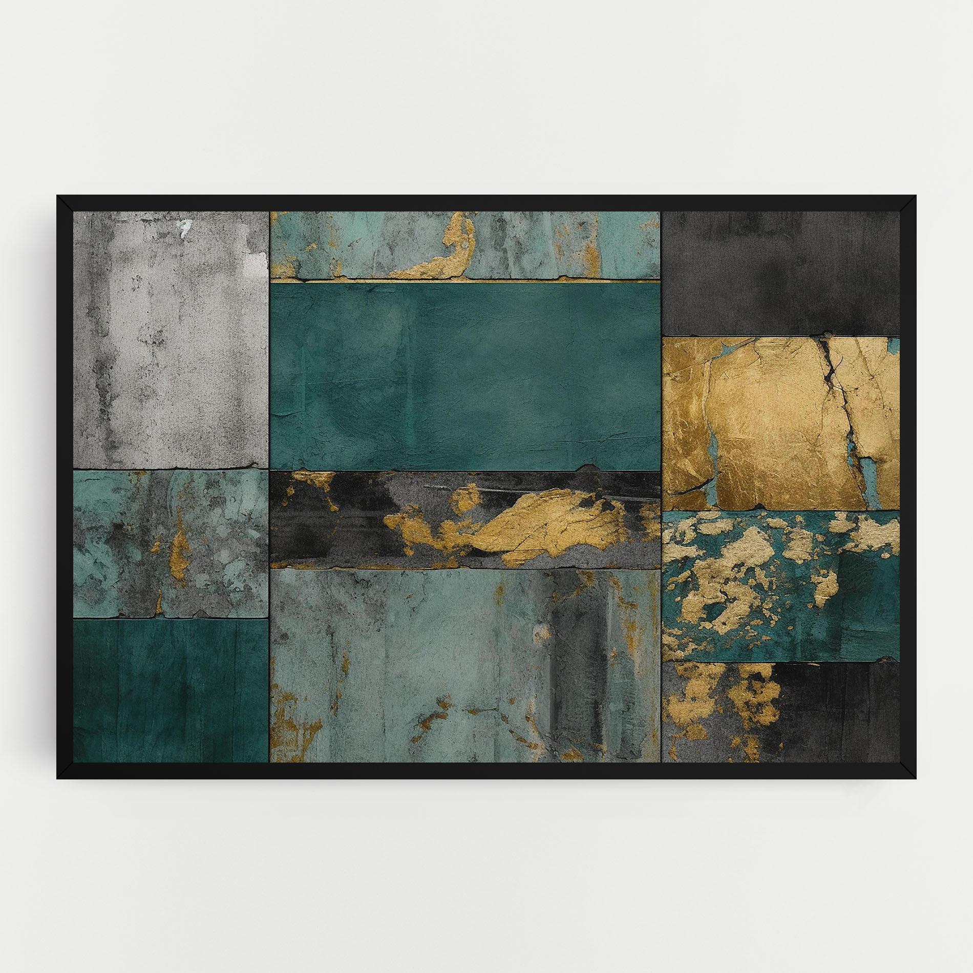 Vászonkép Golden Green Painting mockup 0