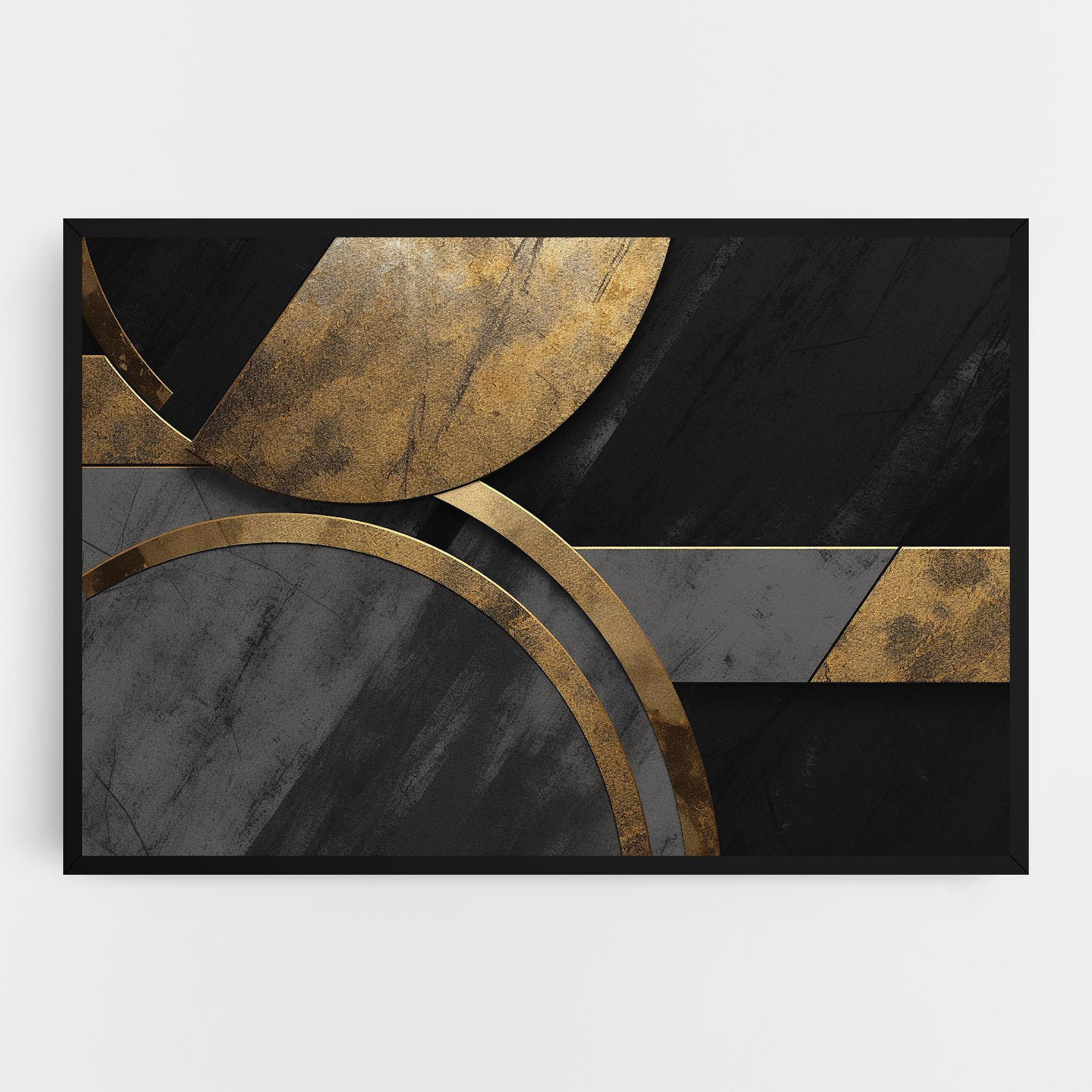 Vászonkép Grey With Gold Painting mockup 0