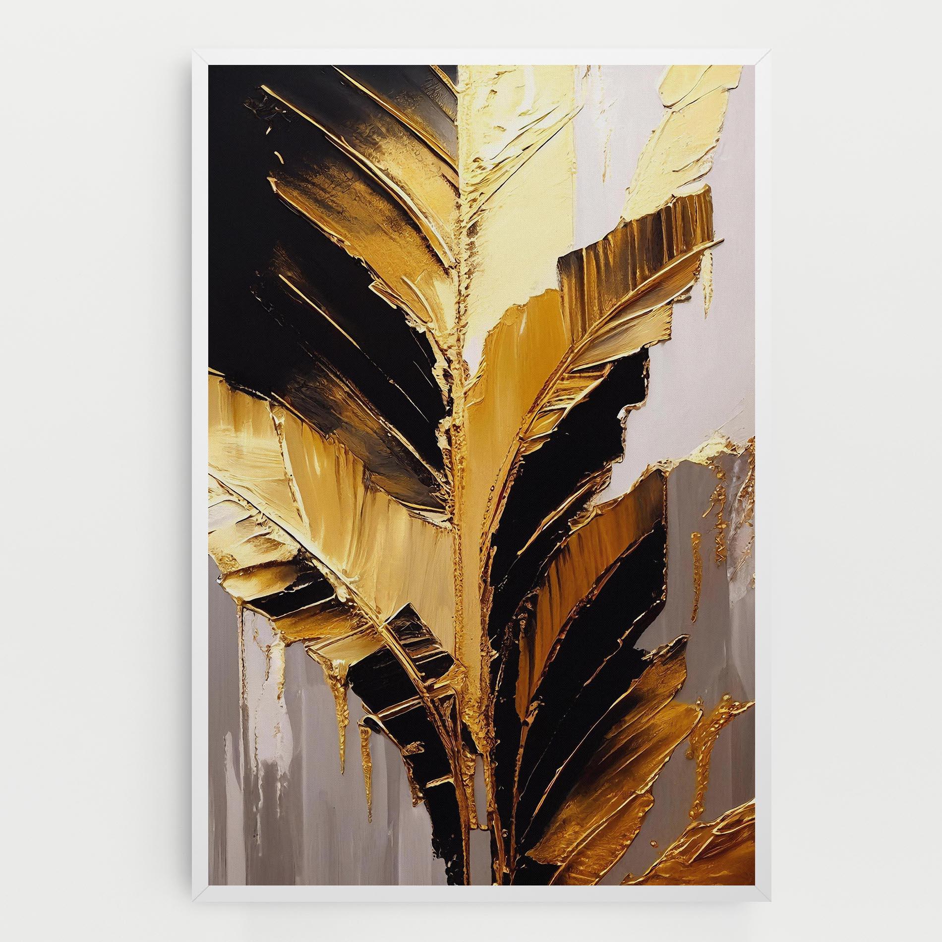 Vászonkép Balck With Gold Leafs mockup 0