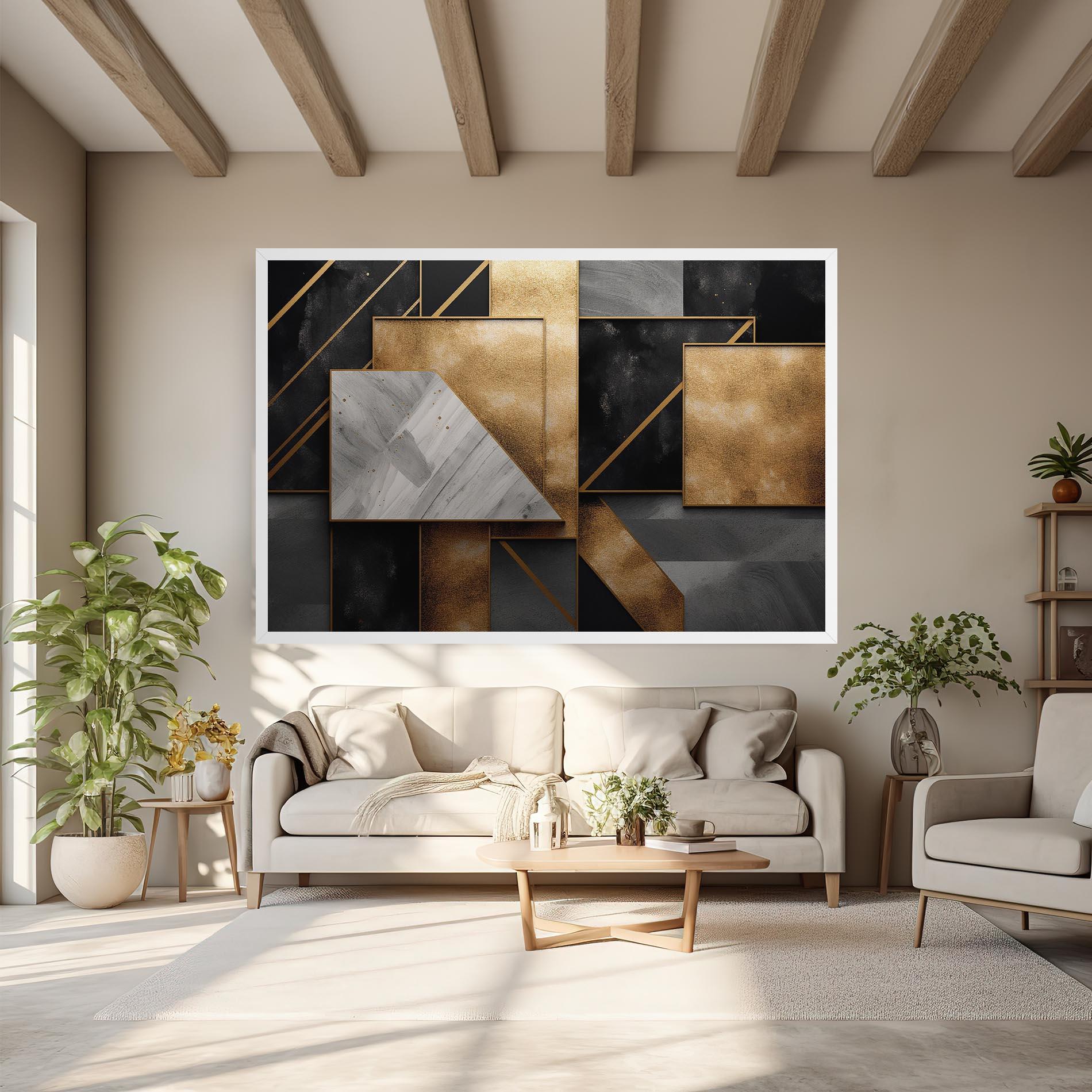 Vászonkép Abstract Gold Square mockup 6