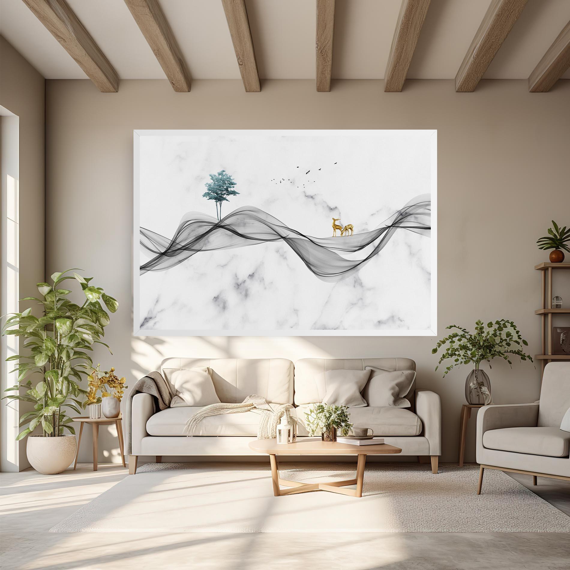 Vászonkép Abstract Golden Landscape 1 mockup 6