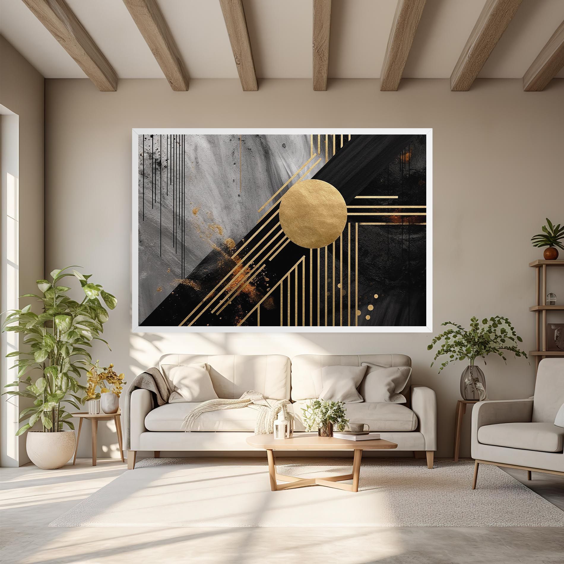 Gold Circle With Lines mockup 6