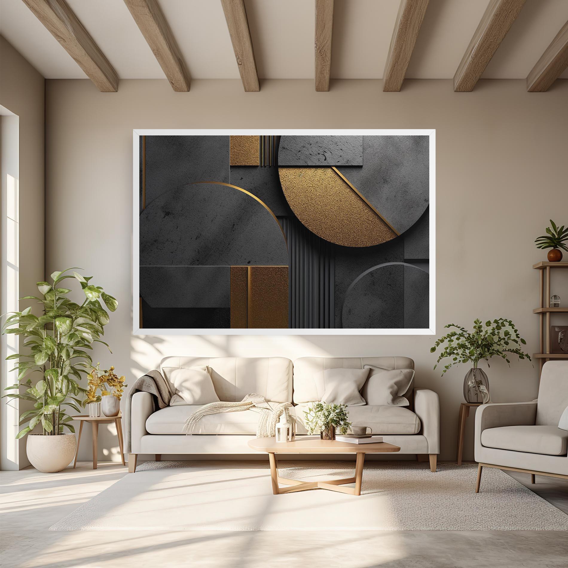 Vászonkép Gold With Grey Circle mockup 6