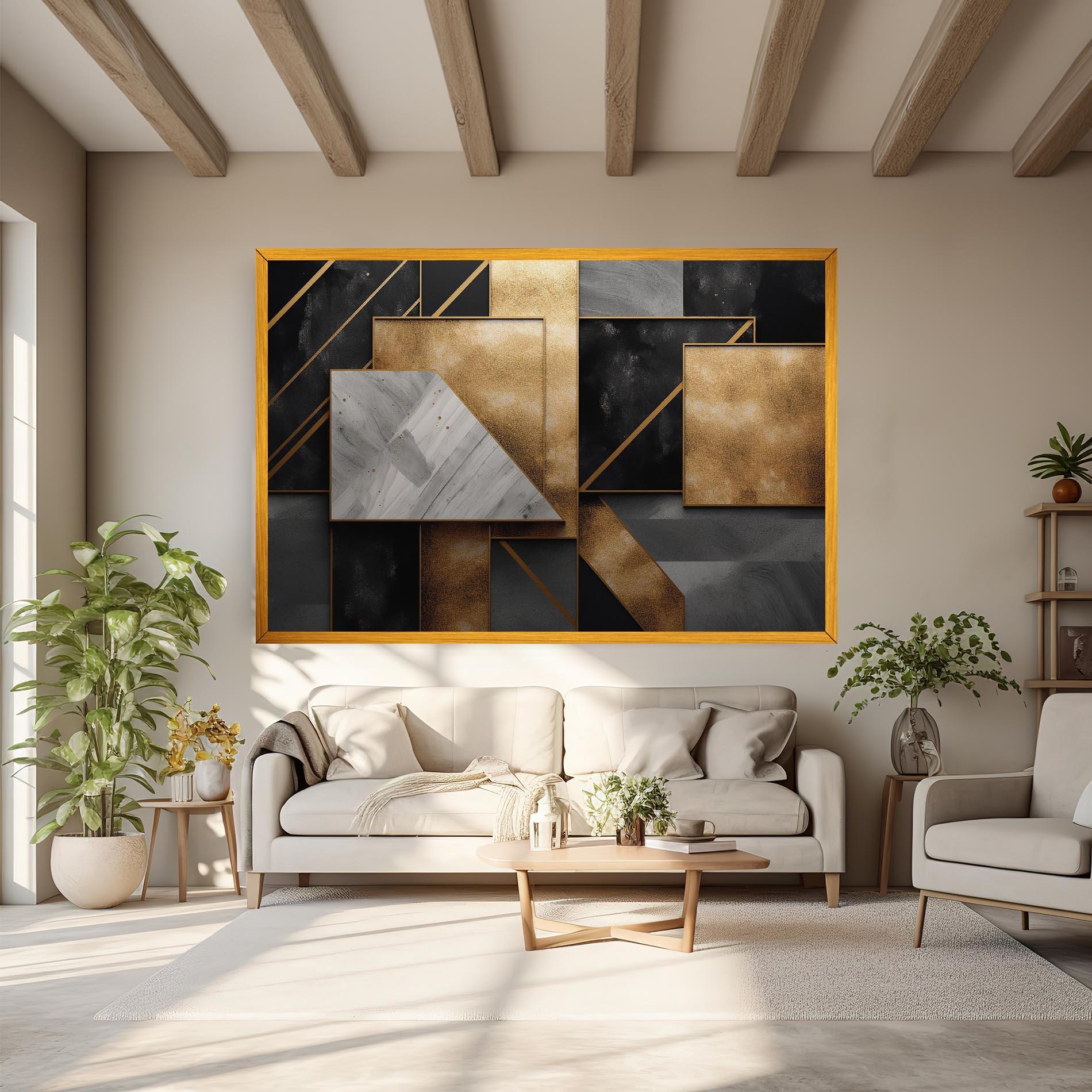 Vászonkép Abstract Gold Square mockup 6