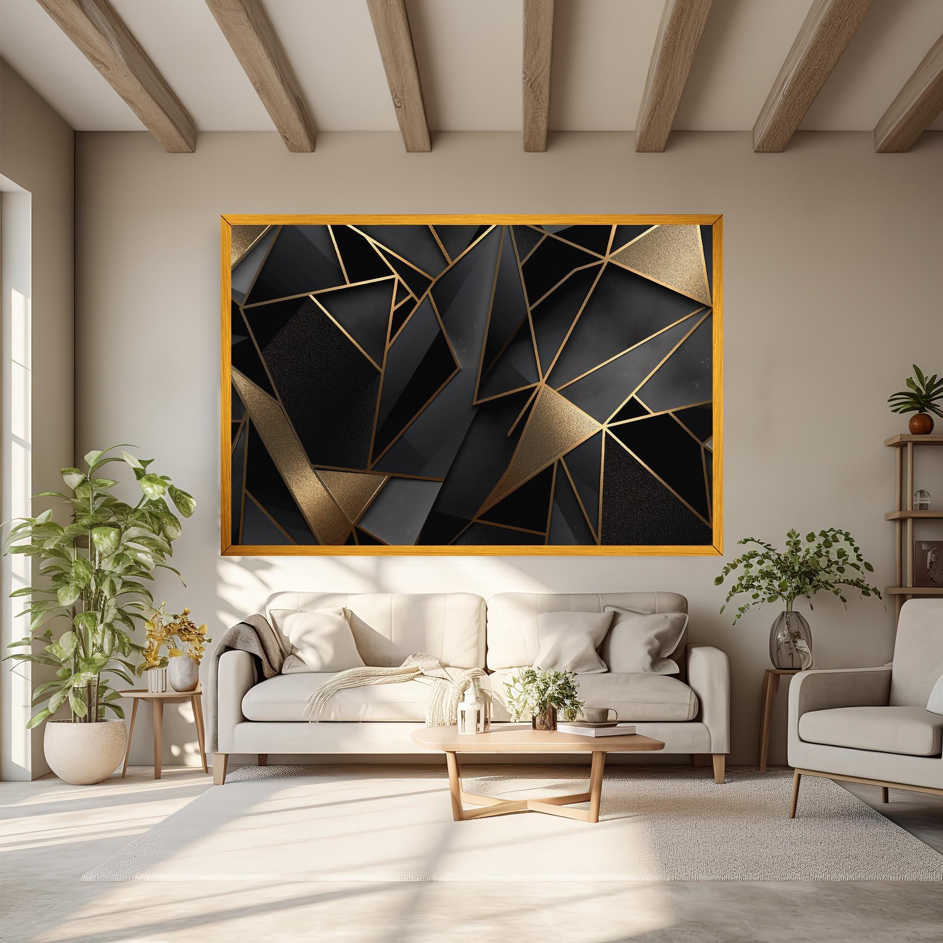 Vászonkép Abstract Golden Art mockup 6