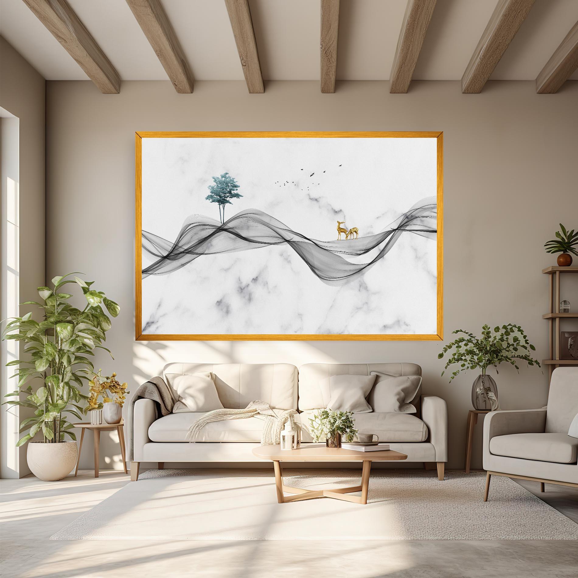 Vászonkép Abstract Golden Landscape 1 mockup 6