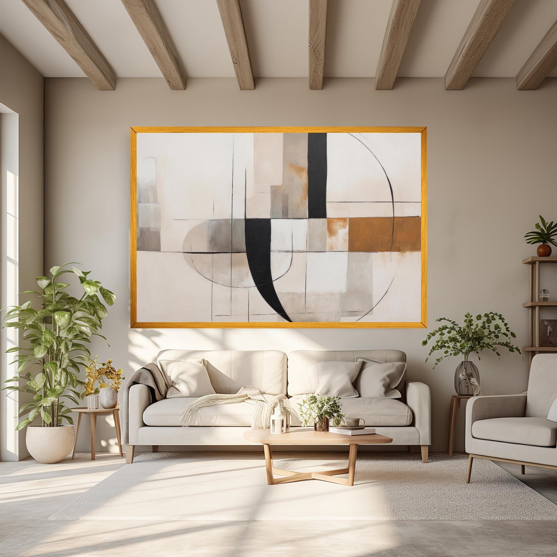 Vászonkép Black Abstract Lines mockup 6