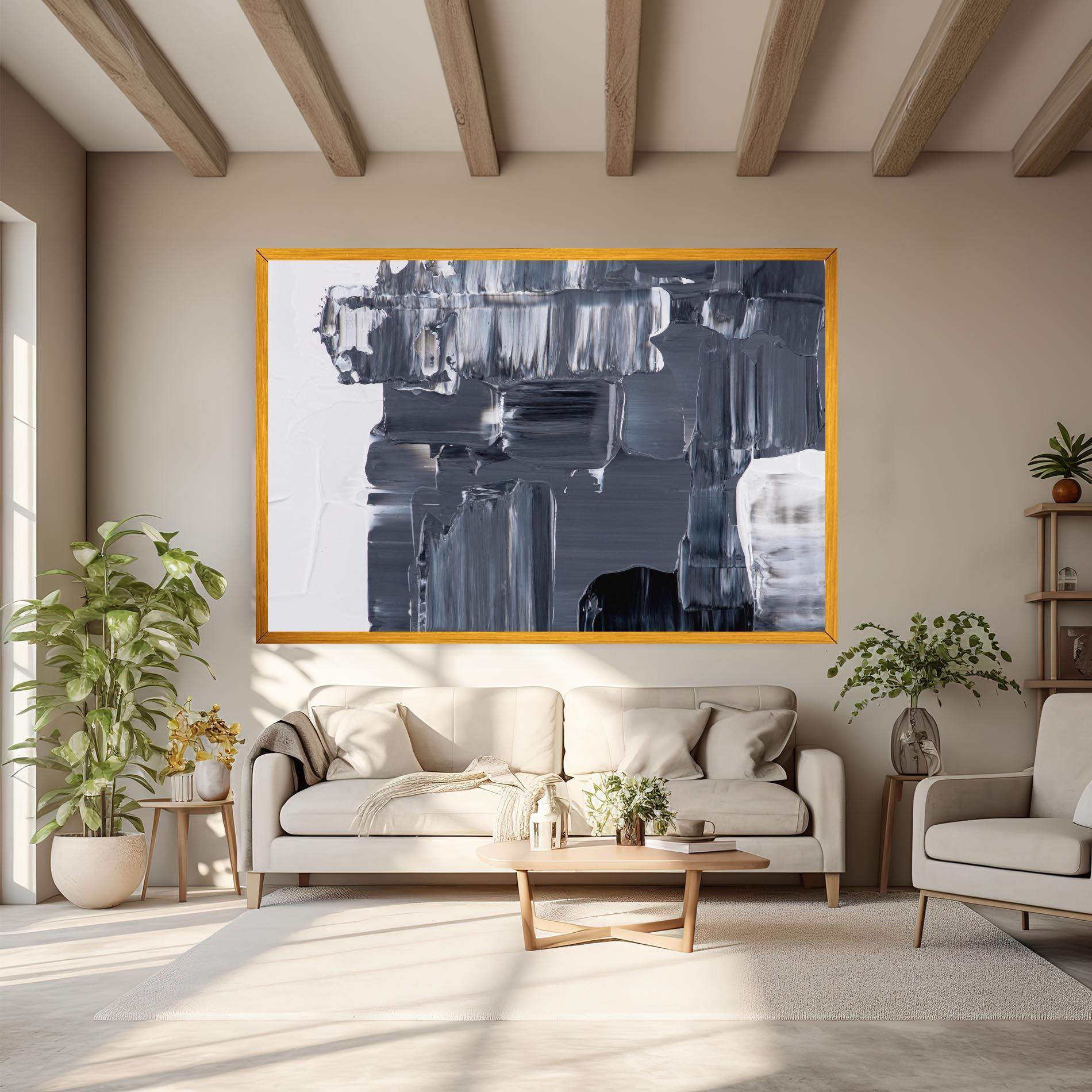 Vászonkép Black Acrylic Painting mockup 6