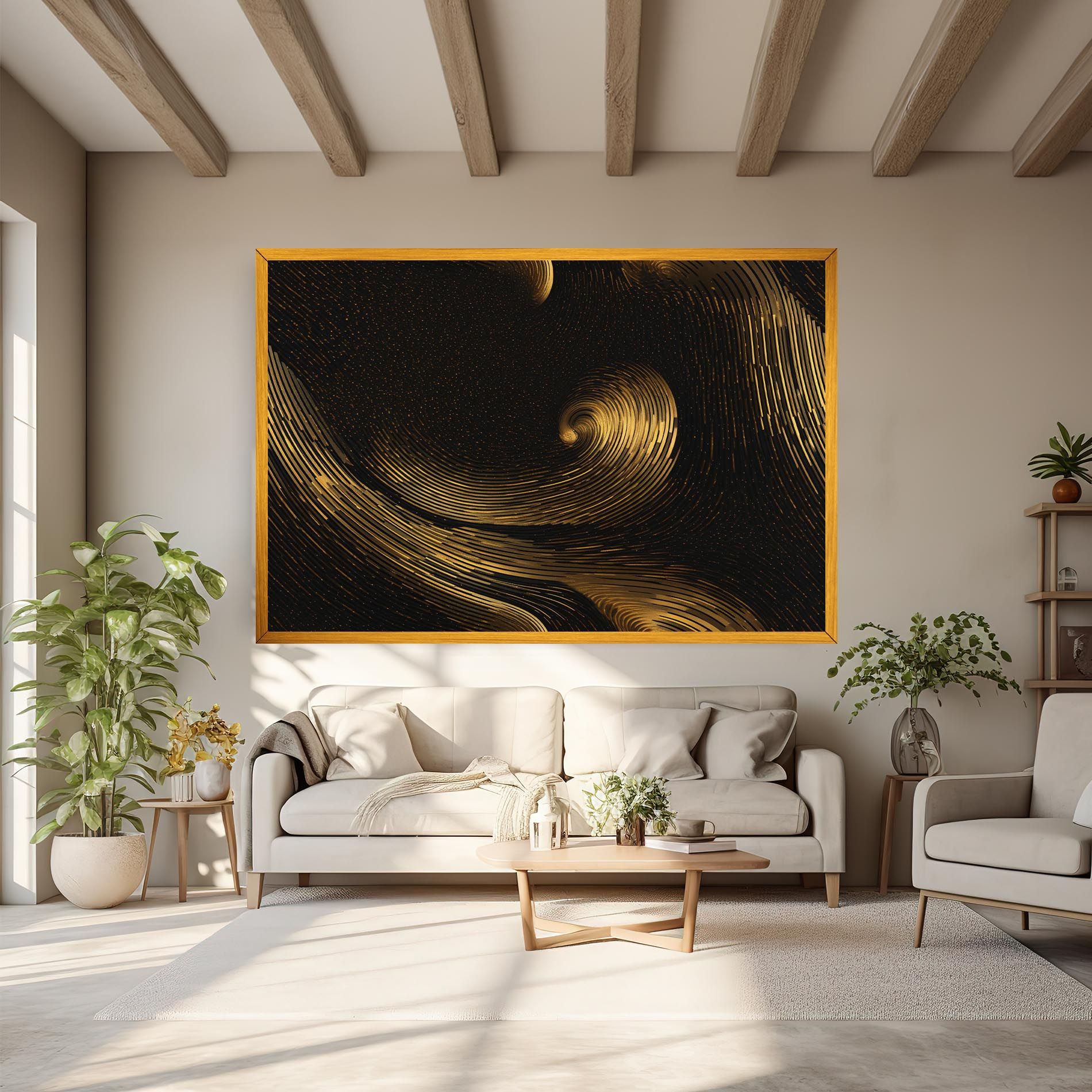 Black Painting With Gold mockup 6