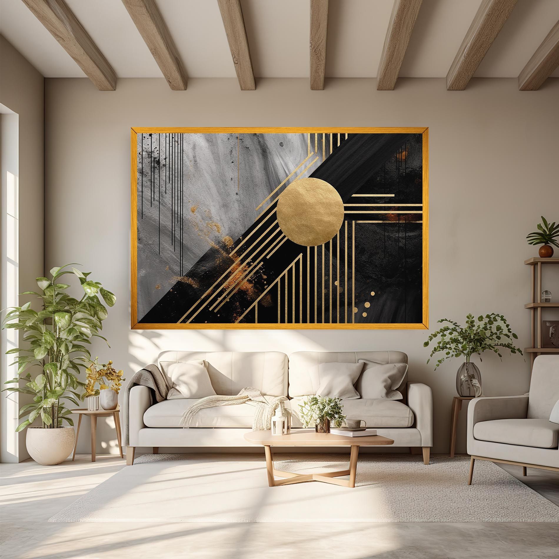 Gold Circle With Lines mockup 6