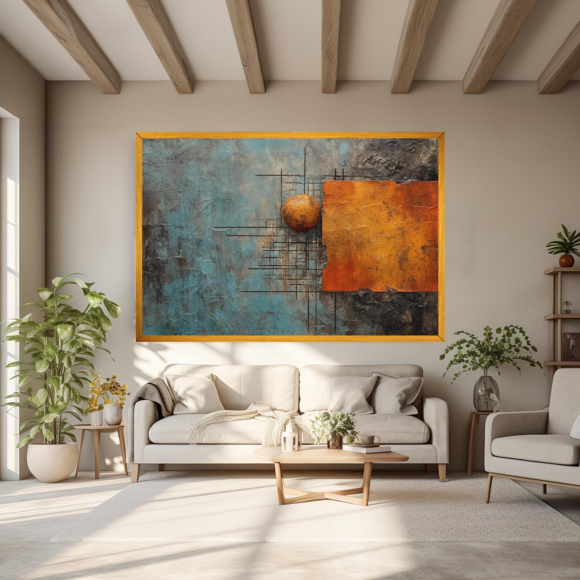 Vászonkép Orange Square Painting mockup 6