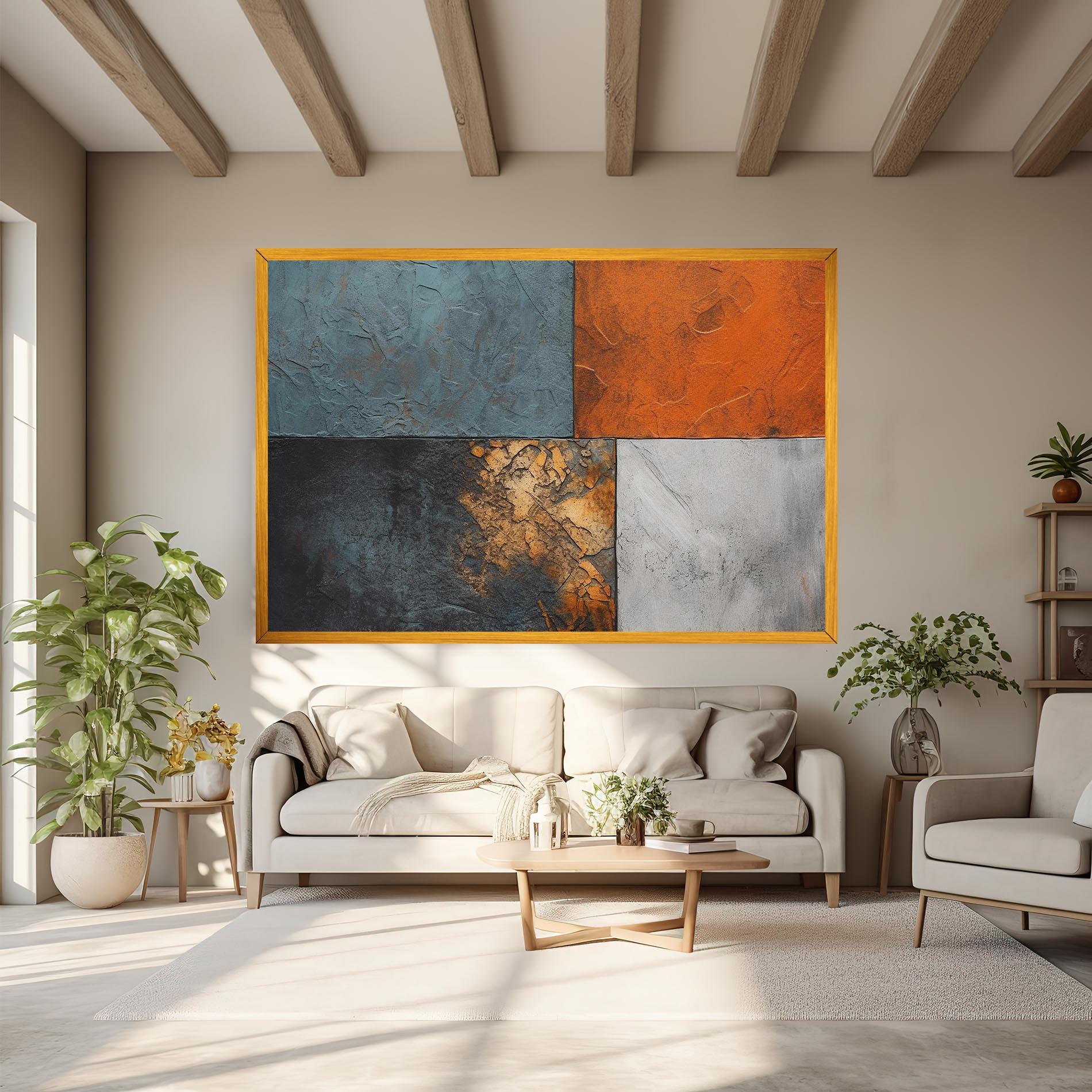 Vászonkép White Square With Gold mockup 6