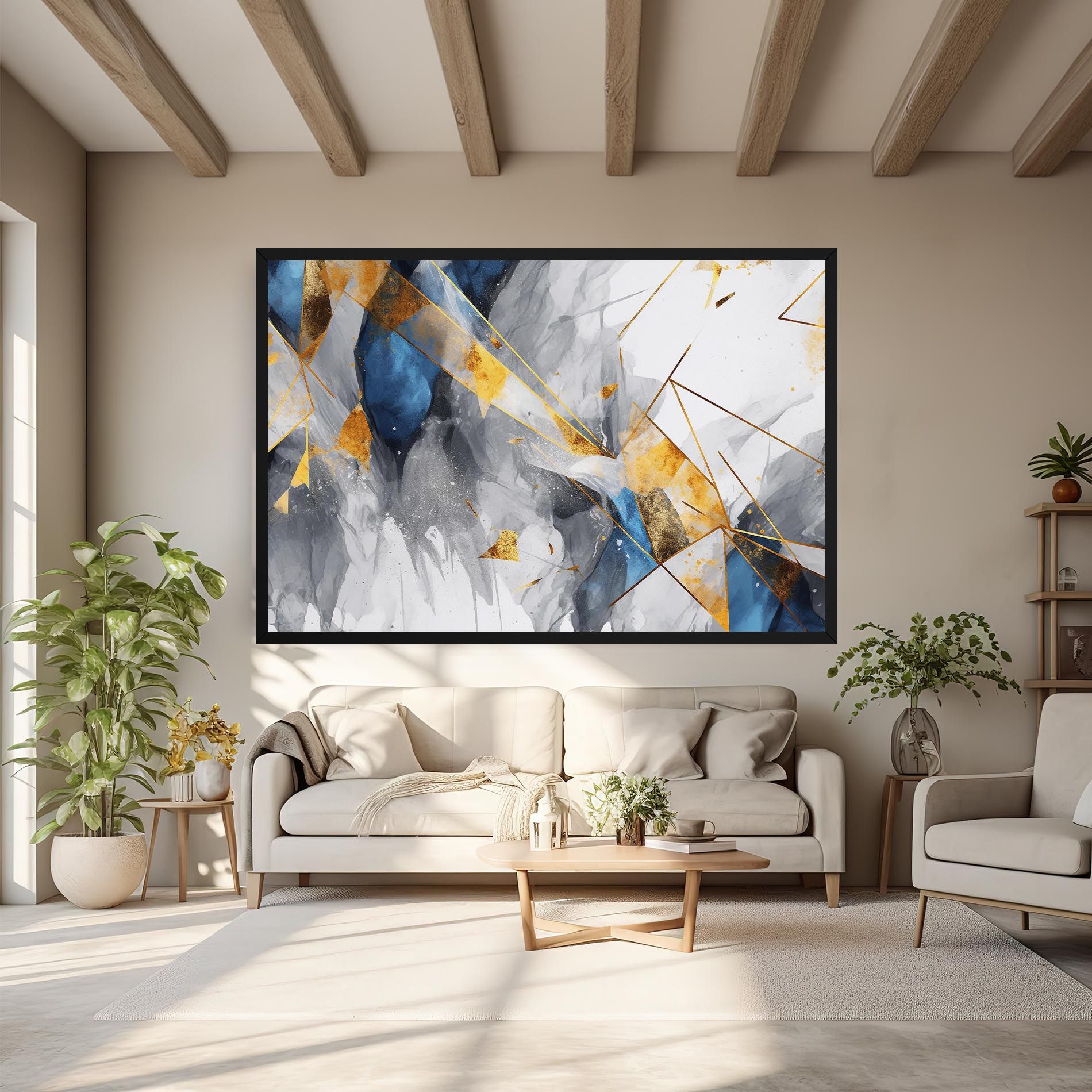 Abstract Gold Blue Pattern mockup 6