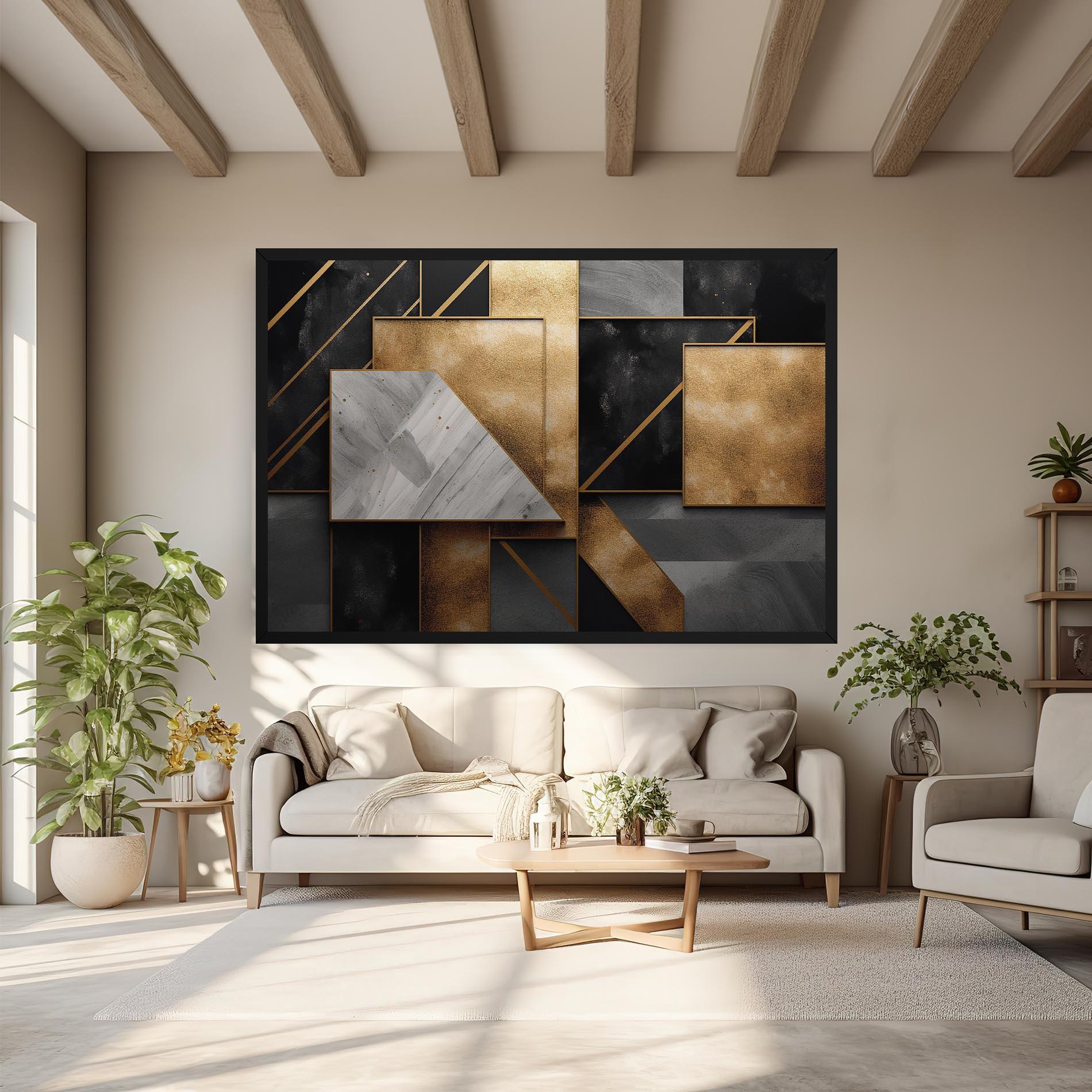 Vászonkép Abstract Gold Square mockup 6