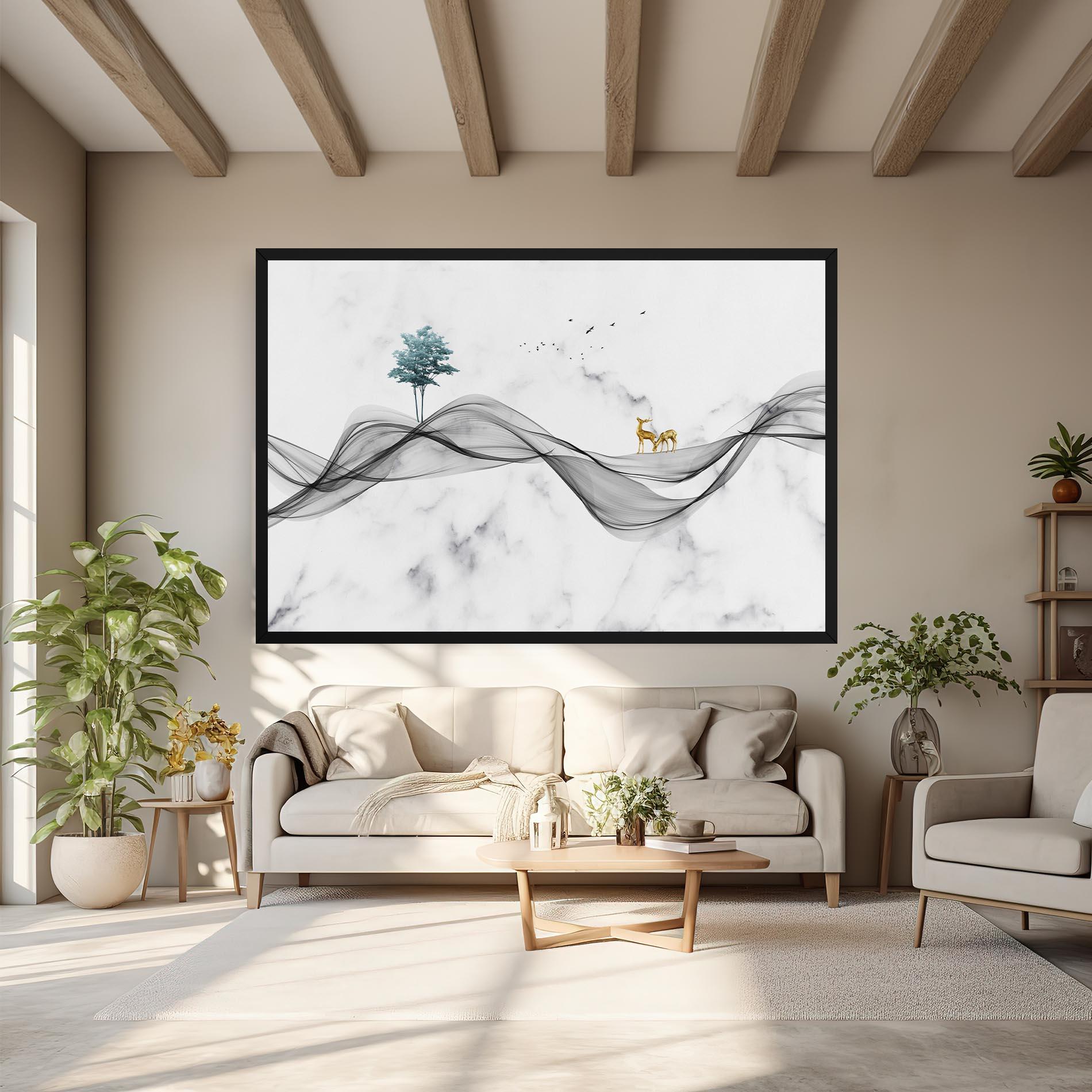 Vászonkép Abstract Golden Landscape 1 mockup 6