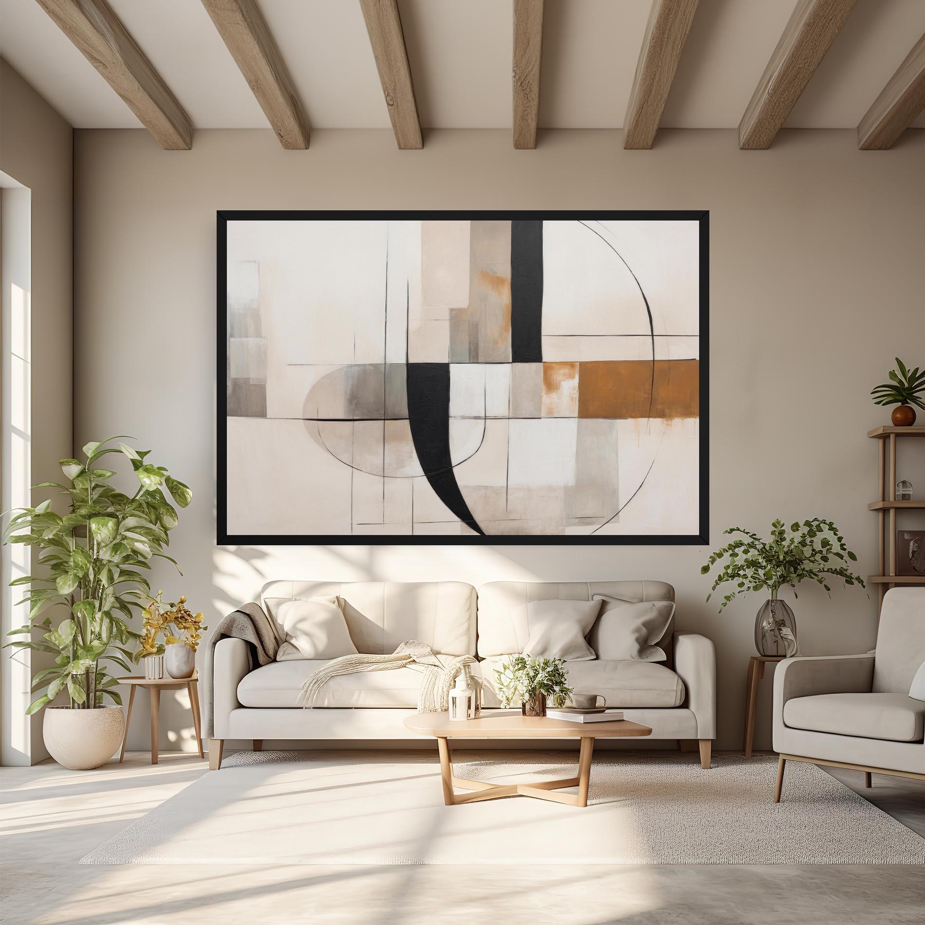 Vászonkép Black Abstract Lines mockup 6