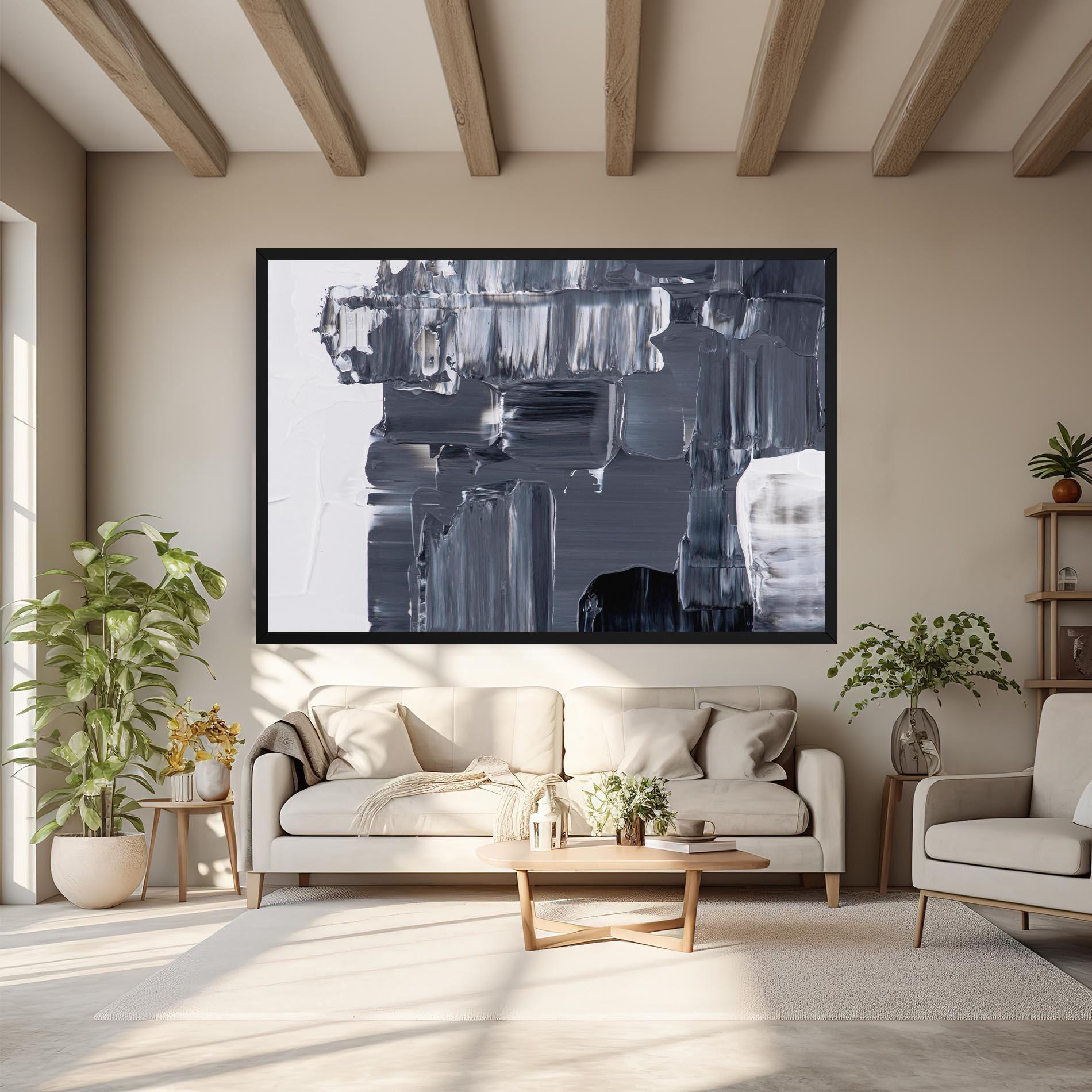 Vászonkép Black Acrylic Painting mockup 6