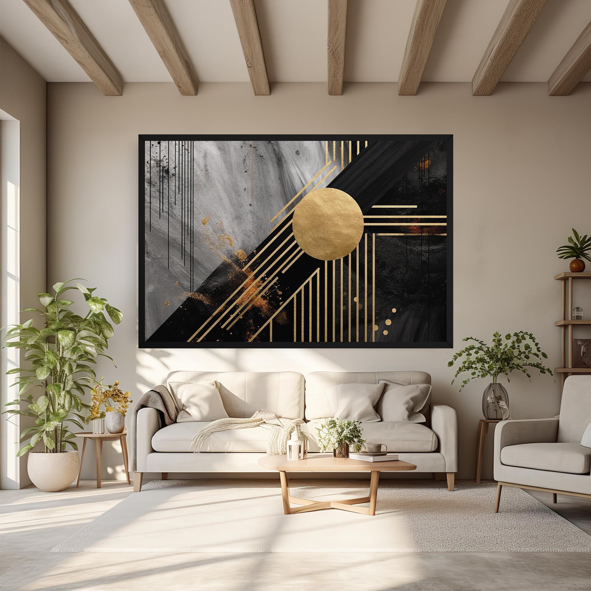 Vászonkép Gold Circle With Lines mockup 6