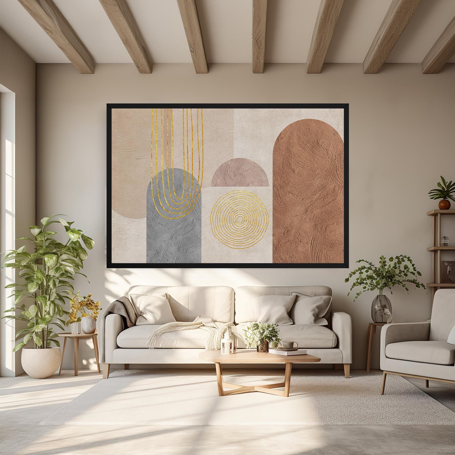 Gray Orange Painting mockup 6