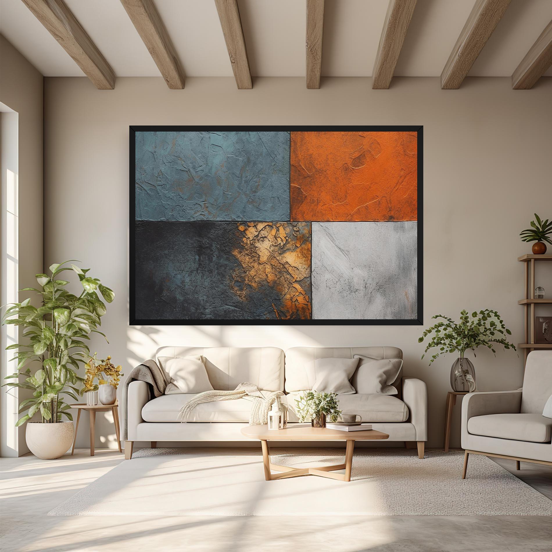 Vászonkép White Square With Gold mockup 6