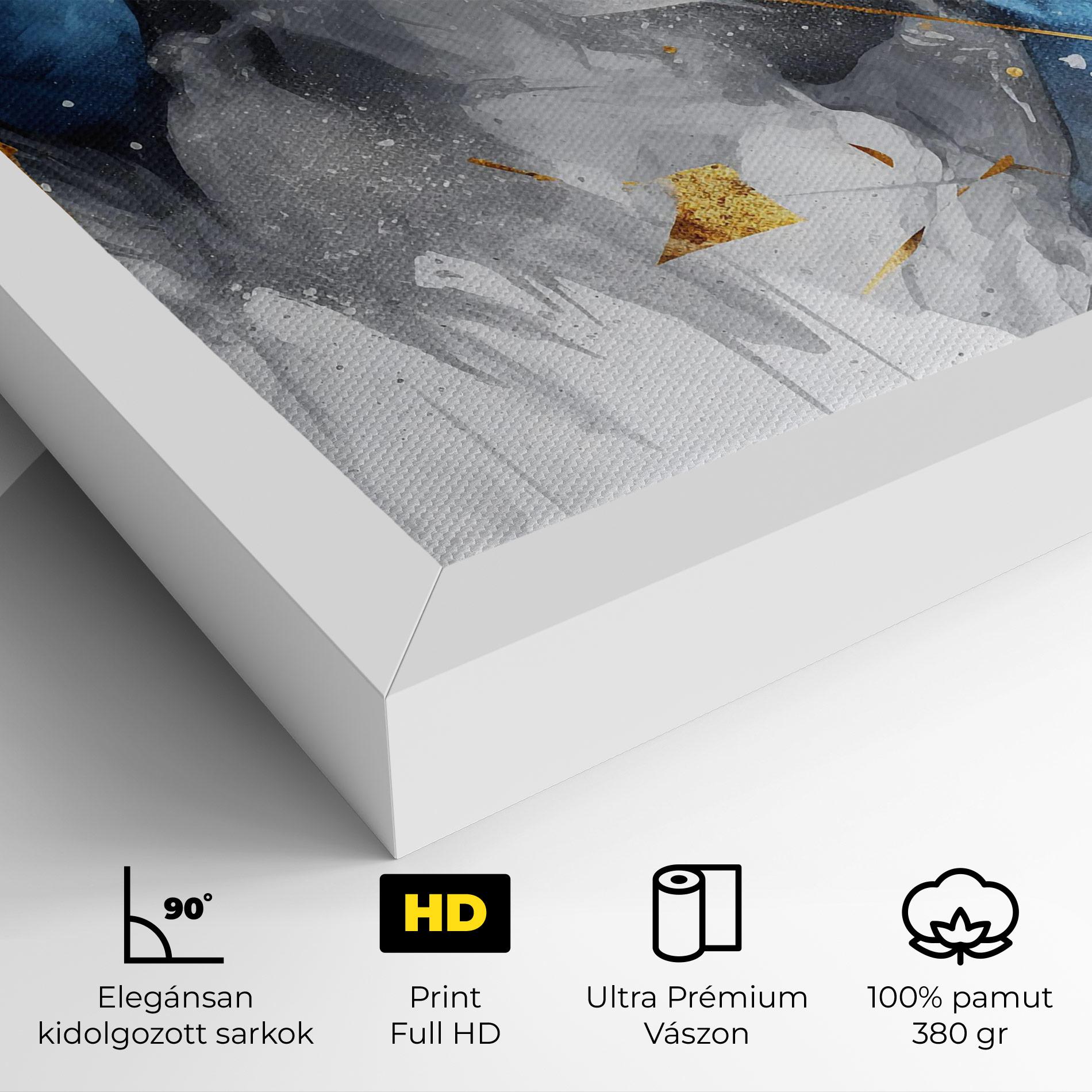 Vászonkép Abstract Gold Blue Pattern mockup 4