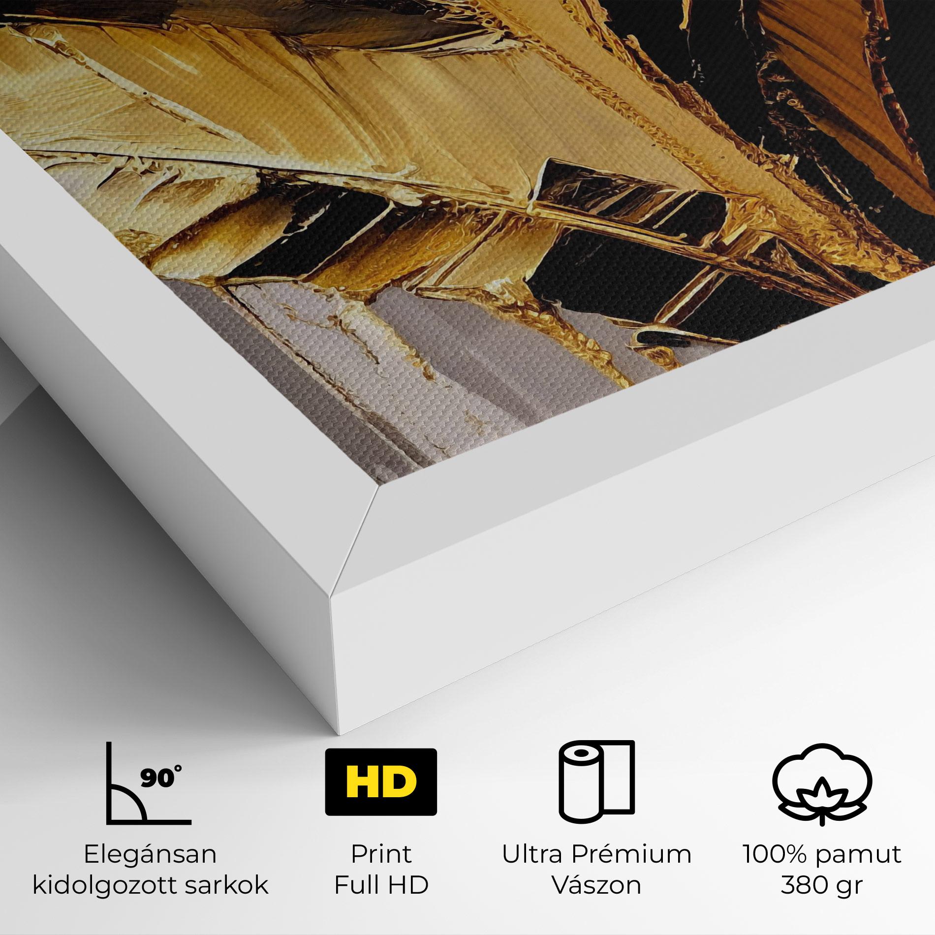 Vászonkép Balck With Gold Leafs mockup 4