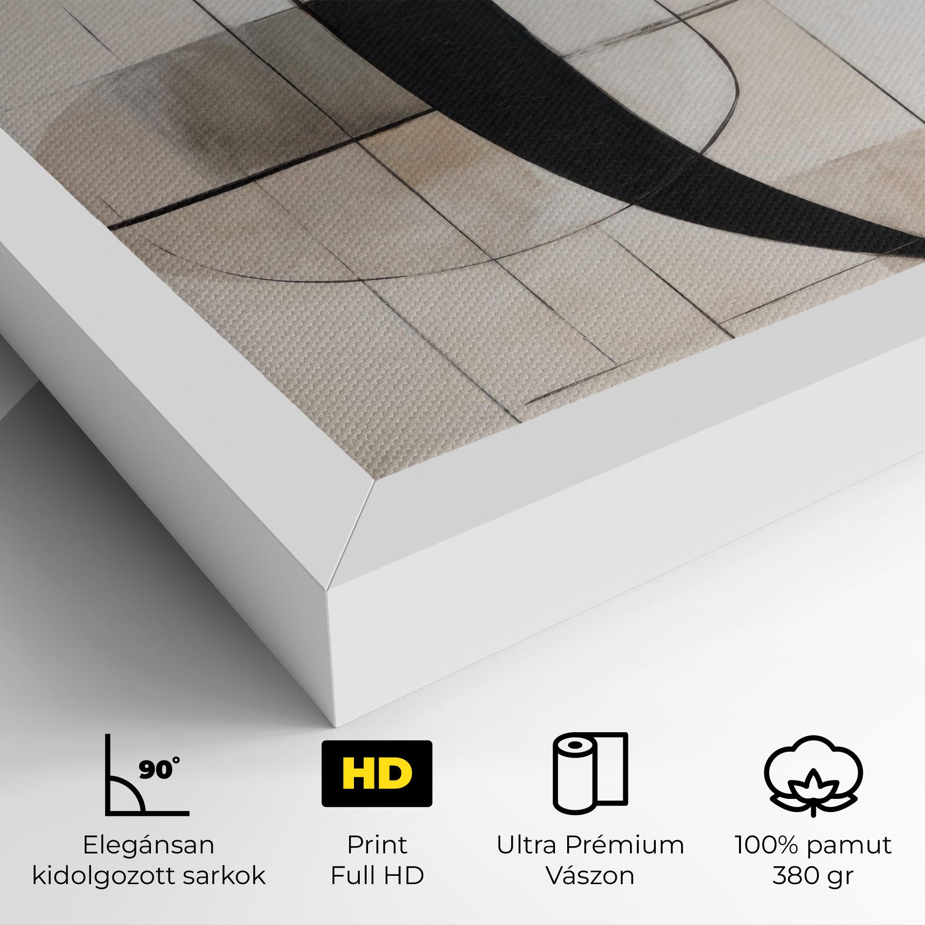 Vászonkép Black Abstract Lines mockup 4