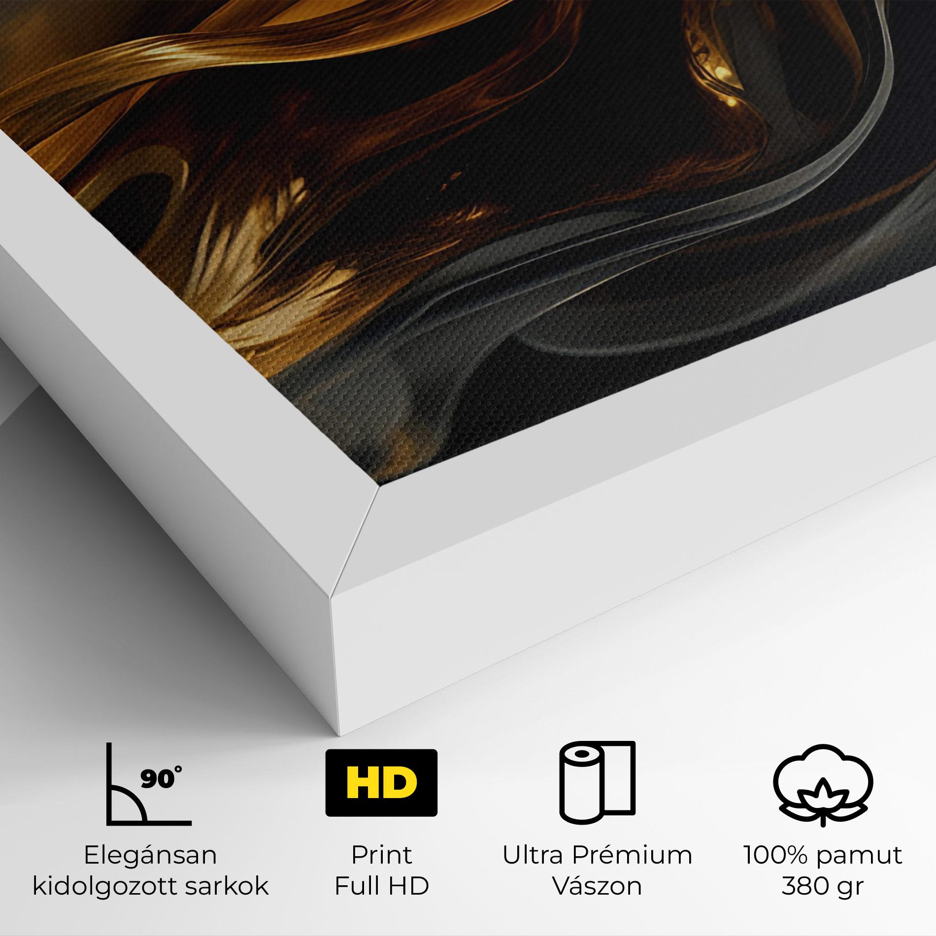 Vászonkép Gold With Black Wave mockup 4