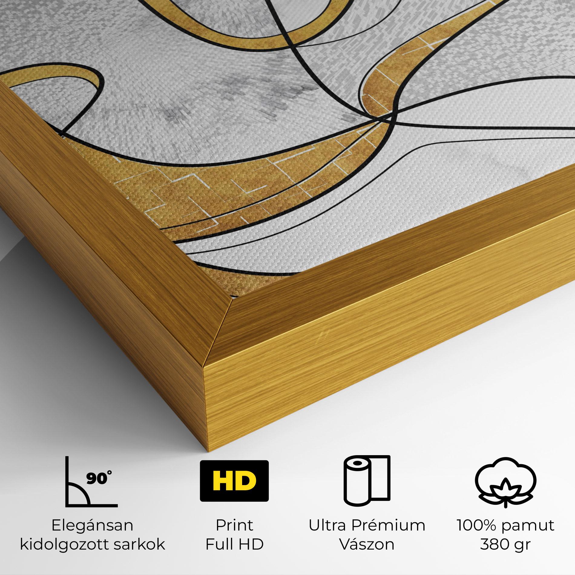 Vászonkép Abstract Gold Lines mockup 4