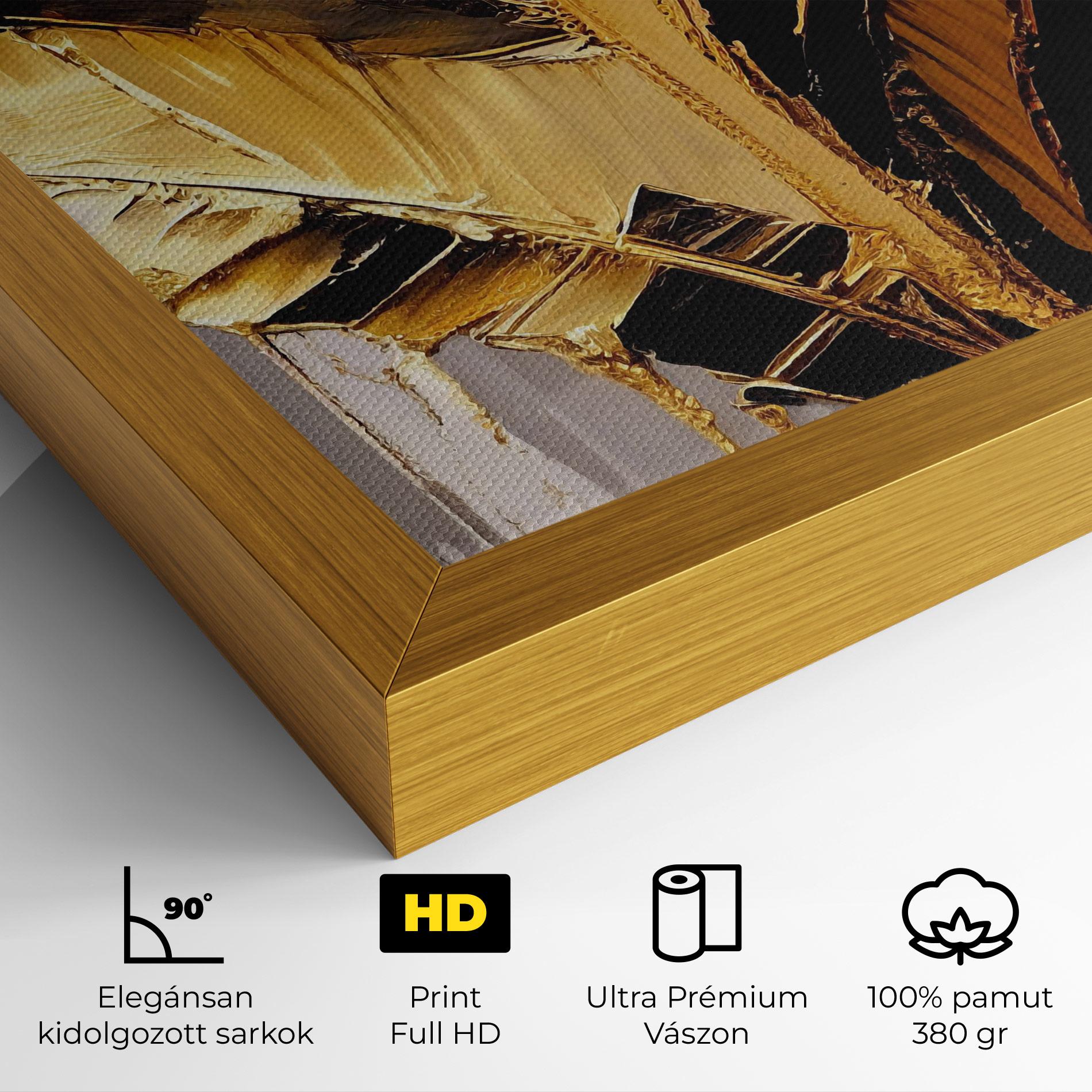 Vászonkép Balck With Gold Leafs mockup 4